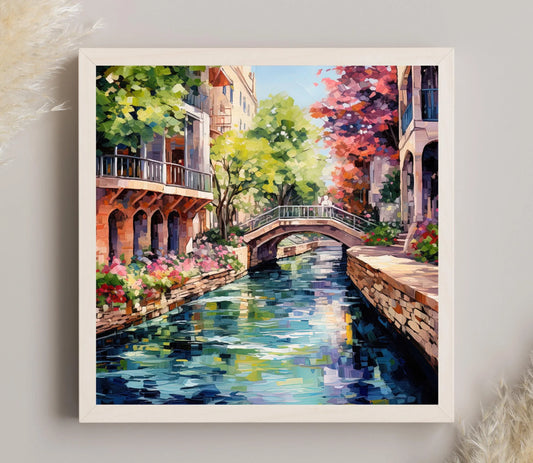 San Antonio Texas Art Print, San Antonio Art, San Antonio Poster, San Antonio Painting, San Antonio Print Wall Art – Canvas Print