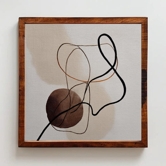 Minimalist Abstract Art | Modern Line Drawing Canvas Print | Japandi Wall Decor | Neutral Earth Tone Print for Office Wall Art – Canvas Print