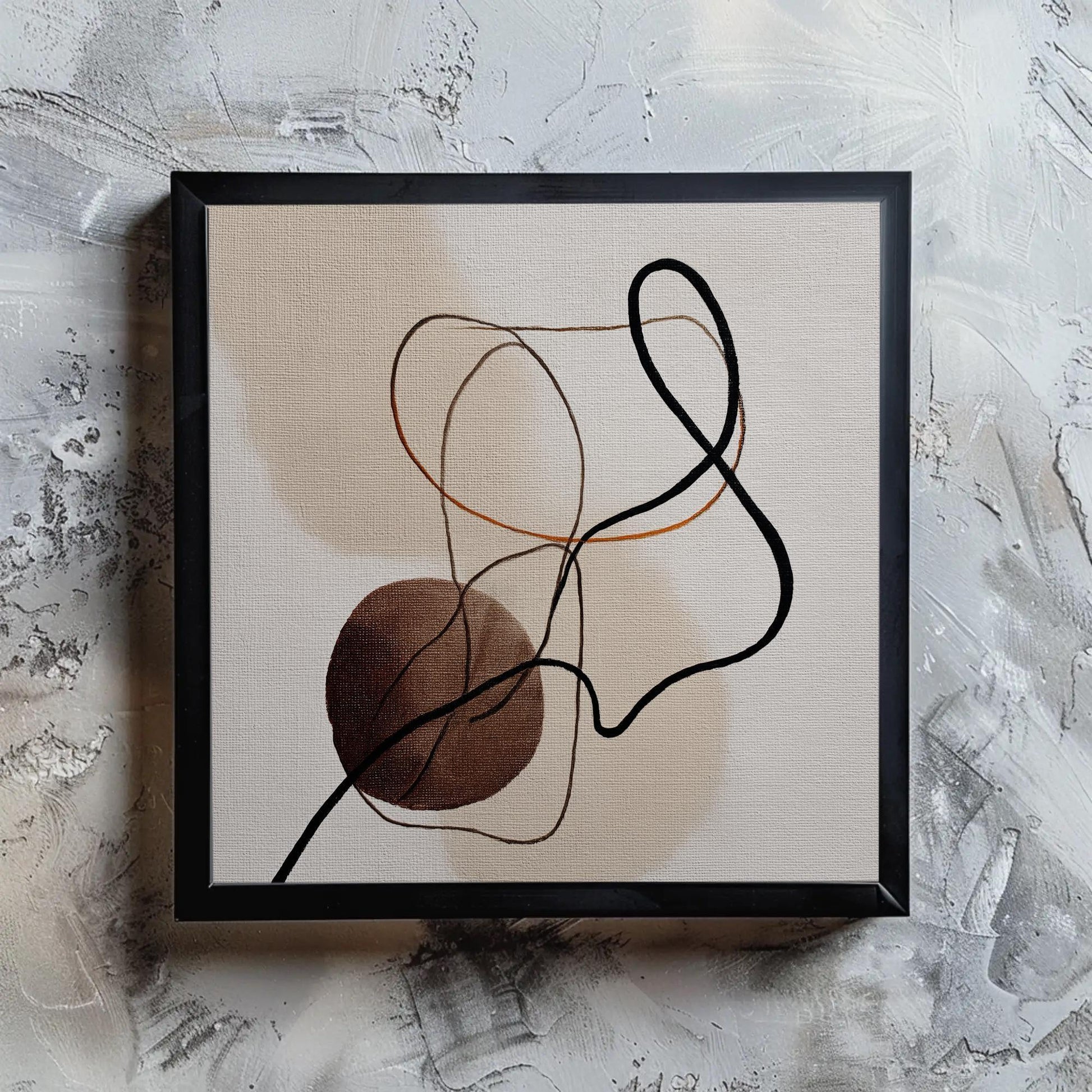 Minimalist Abstract Art | Modern Line Drawing Canvas Print | Japandi Wall Decor | Neutral Earth Tone Print for Office Wall Art – Canvas Print
