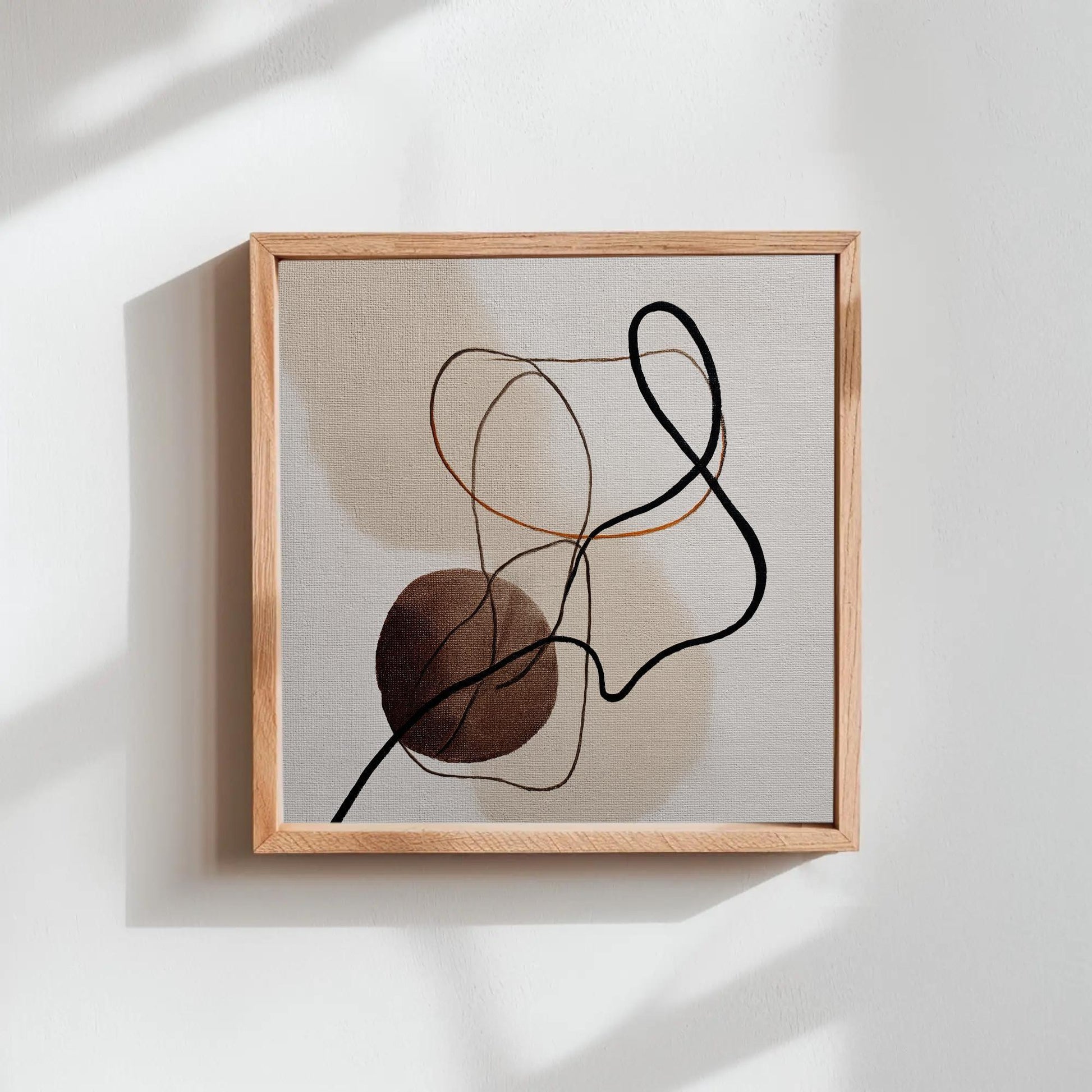 Minimalist Abstract Art | Modern Line Drawing Canvas Print | Japandi Wall Decor | Neutral Earth Tone Print for Office Wall Art – Canvas Print