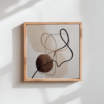 Minimalist Abstract Art | Modern Line Drawing Canvas Print | Japandi Wall Decor | Neutral Earth Tone Print for Office Wall Art – Canvas Print
