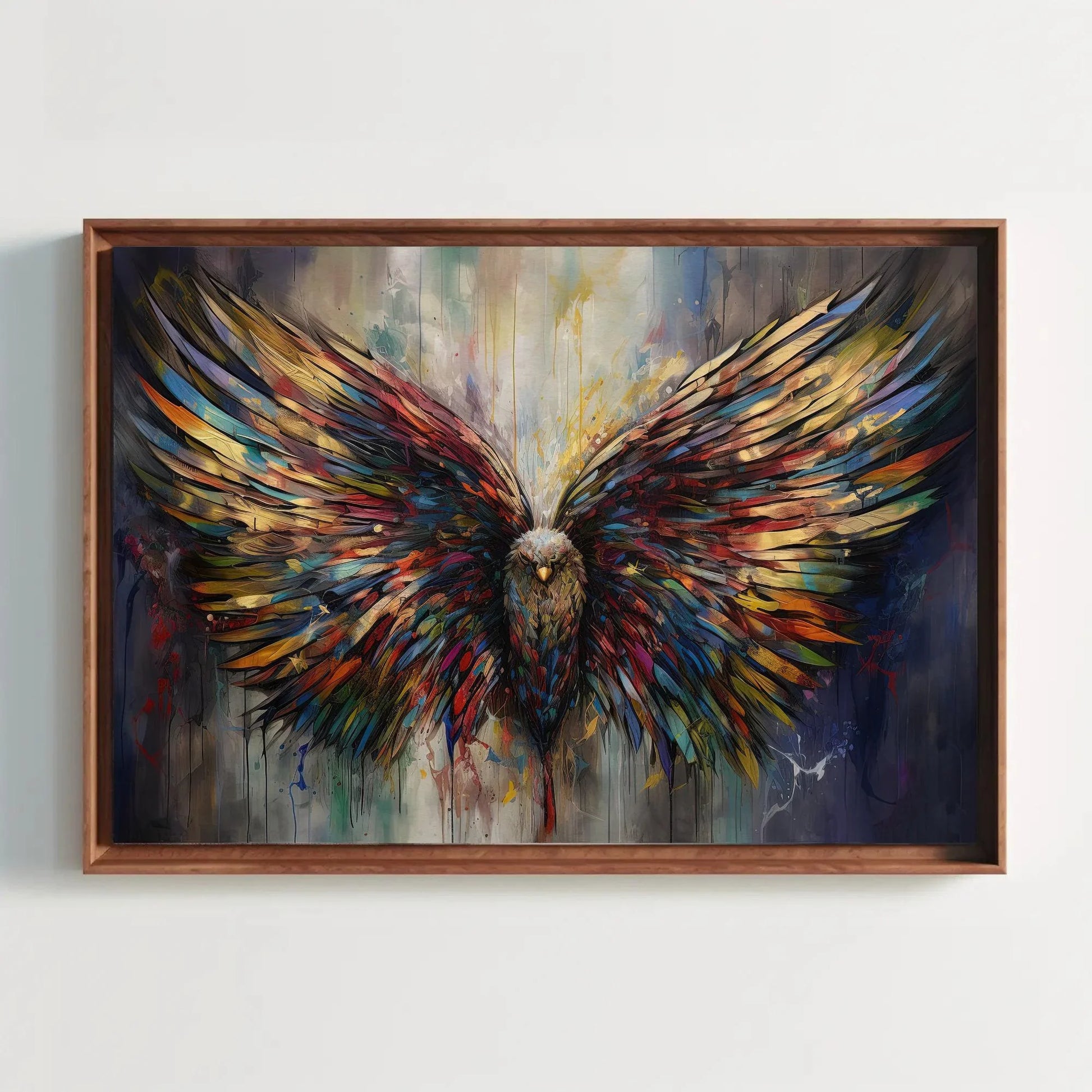 Eagle Wings Colorful Print, Eagle Wings, Wings, Eagle Wings, Abstract Wall Art, Eagle Wings Painting, Large Wall Decor, Ready To Hang Wall Art – Canvas Print