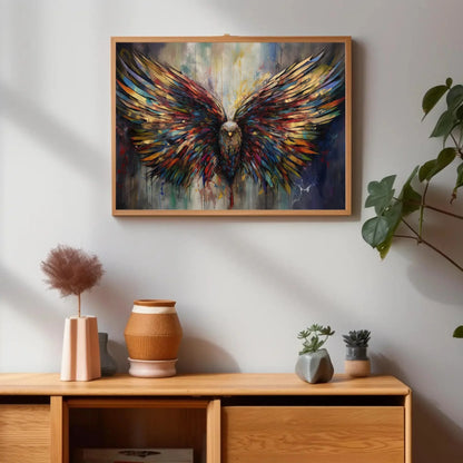 Eagle Wings Colorful Print, Eagle Wings, Wings, Eagle Wings, Abstract Wall Art, Eagle Wings Painting, Large Wall Decor, Ready To Hang Wall Art – Canvas Print