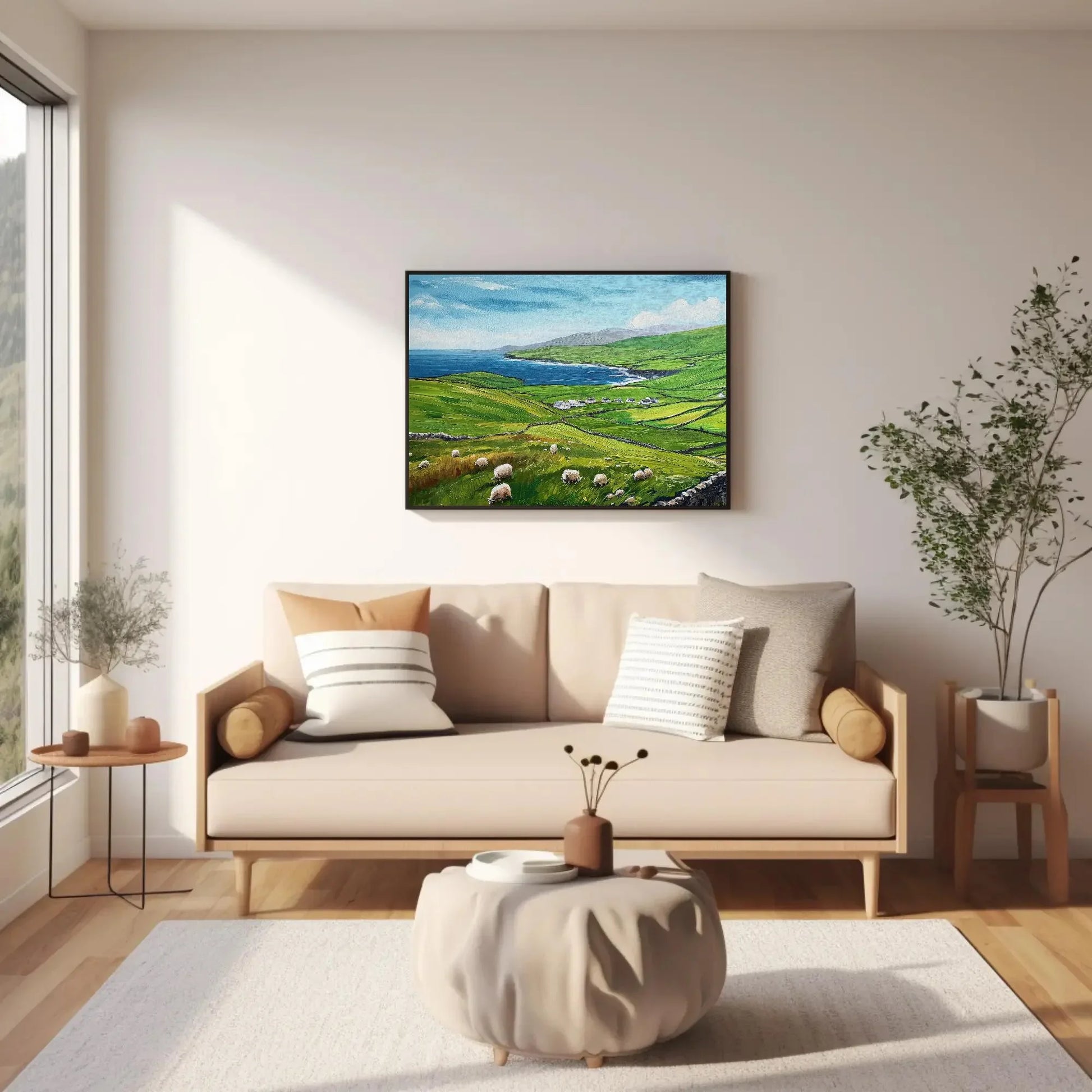 Dingle Peninsula Wall Art, Extra Large Canvas, Ireland Wall Art, Over The Bed Decor, Travel Wall Art, Irish Countryside Painting, Framed Art Wall Art – Canvas Print
