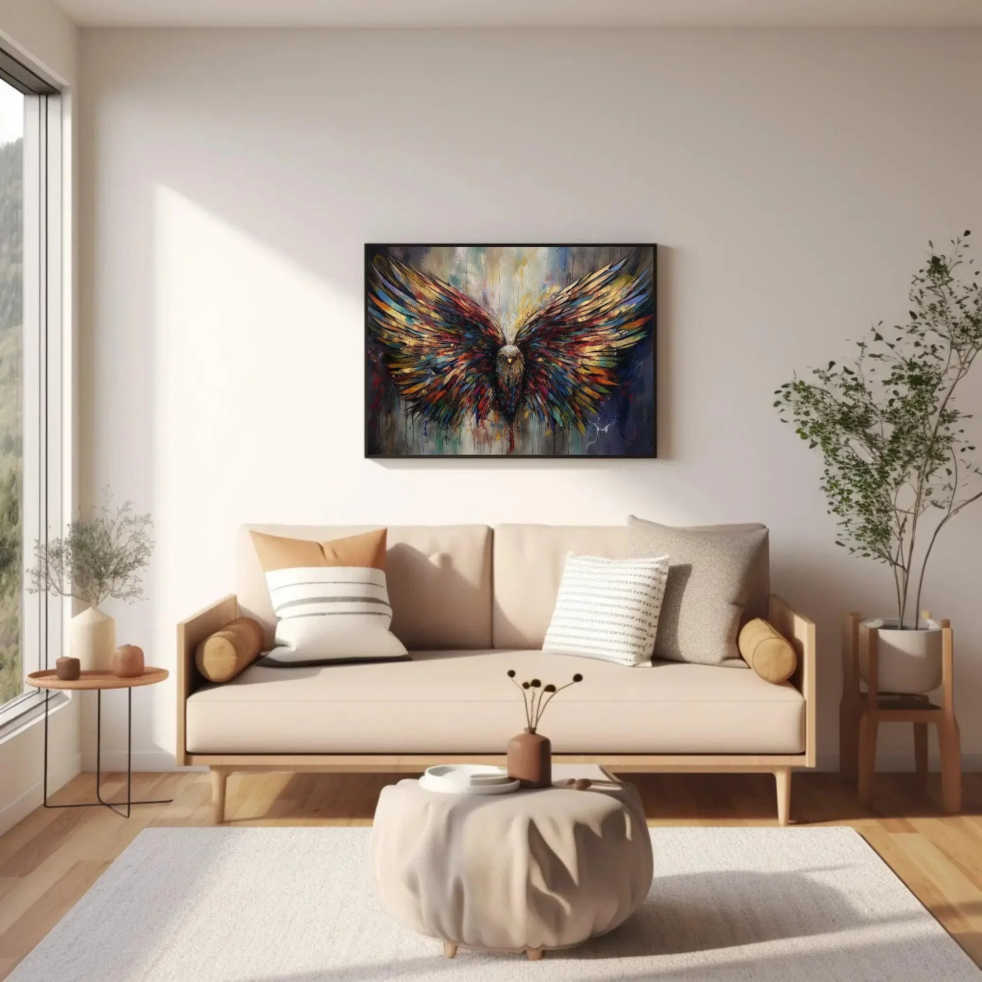 Eagle Wings Colorful Print, Eagle Wings, Wings, Eagle Wings, Abstract Wall Art, Eagle Wings Painting, Large Wall Decor, Ready To Hang Wall Art – Canvas Print