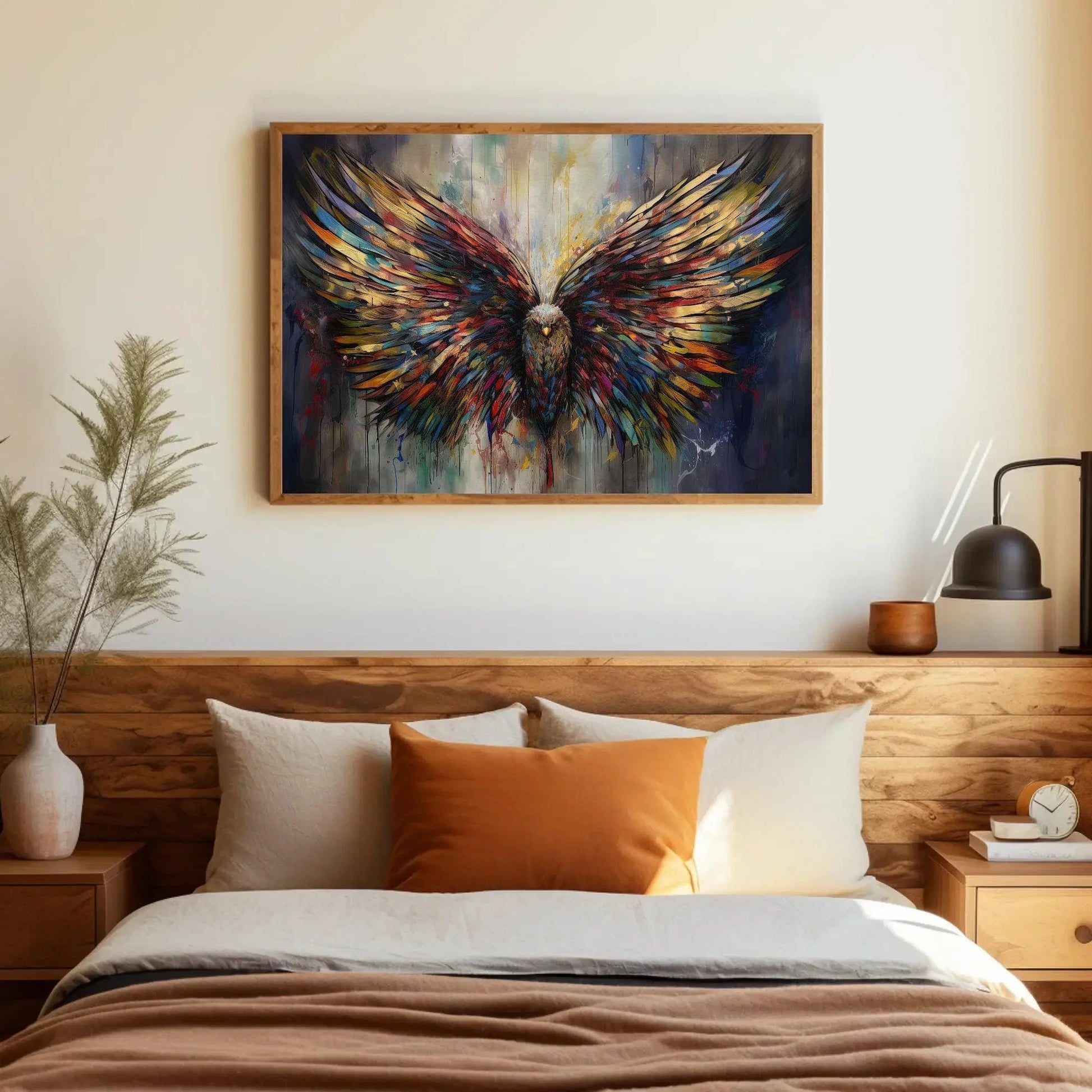 Eagle Wings Colorful Print, Eagle Wings, Wings, Eagle Wings, Abstract Wall Art, Eagle Wings Painting, Large Wall Decor, Ready To Hang Wall Art – Canvas Print