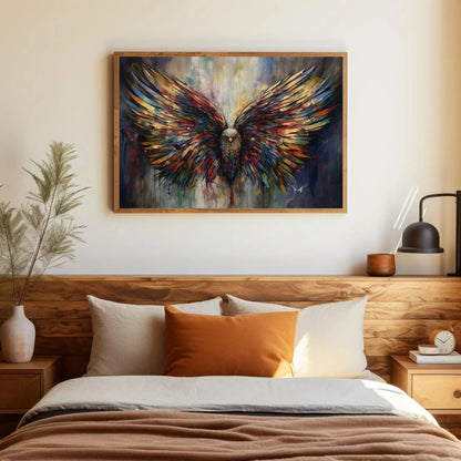 Eagle Wings Colorful Print, Eagle Wings, Wings, Eagle Wings, Abstract Wall Art, Eagle Wings Painting, Large Wall Decor, Ready To Hang Wall Art – Canvas Print