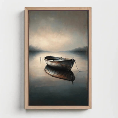 Canvas Print of Boat Painting, Nautical Wall Art for Lodge and Lake House Decor, Cabin Style Canoe Artwork Wall Art – Canvas Print