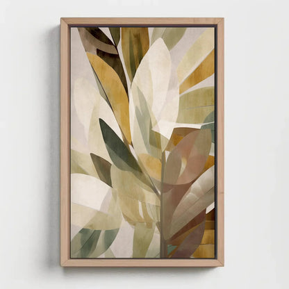 Brown Yellow White Leafs Canvas Abstract Wall Art, Modern Home Decor, Living Room Decor, Boho Canvas Decor Wall Art – Canvas Print