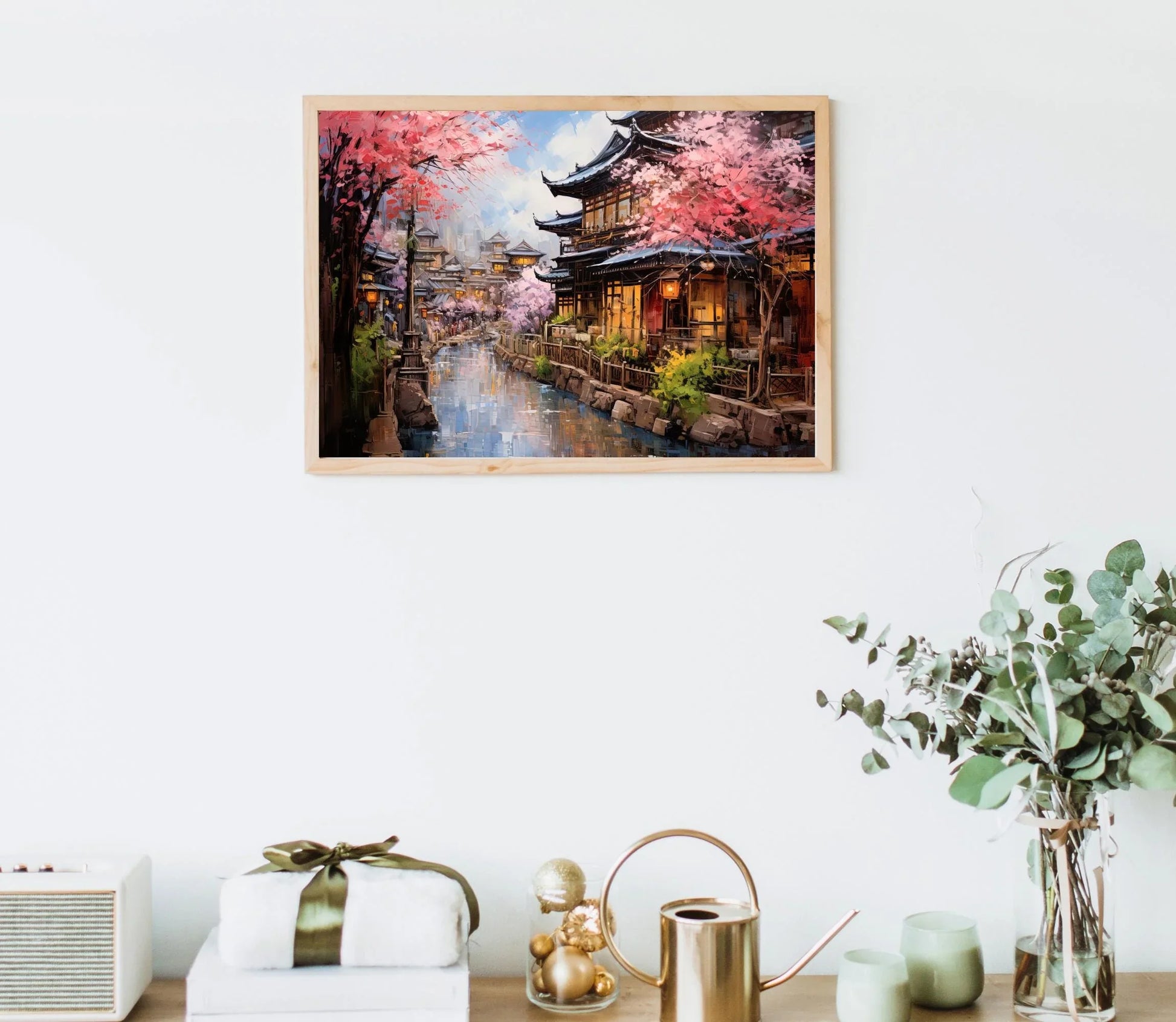 Kyoto Wall Art, Large Canvas Print, Kyoto Poster, Kyoto Painting, Kyoto city Print, Japan Travel Art, Japanese Gift, Japanese Painting Wall Art – Canvas Print