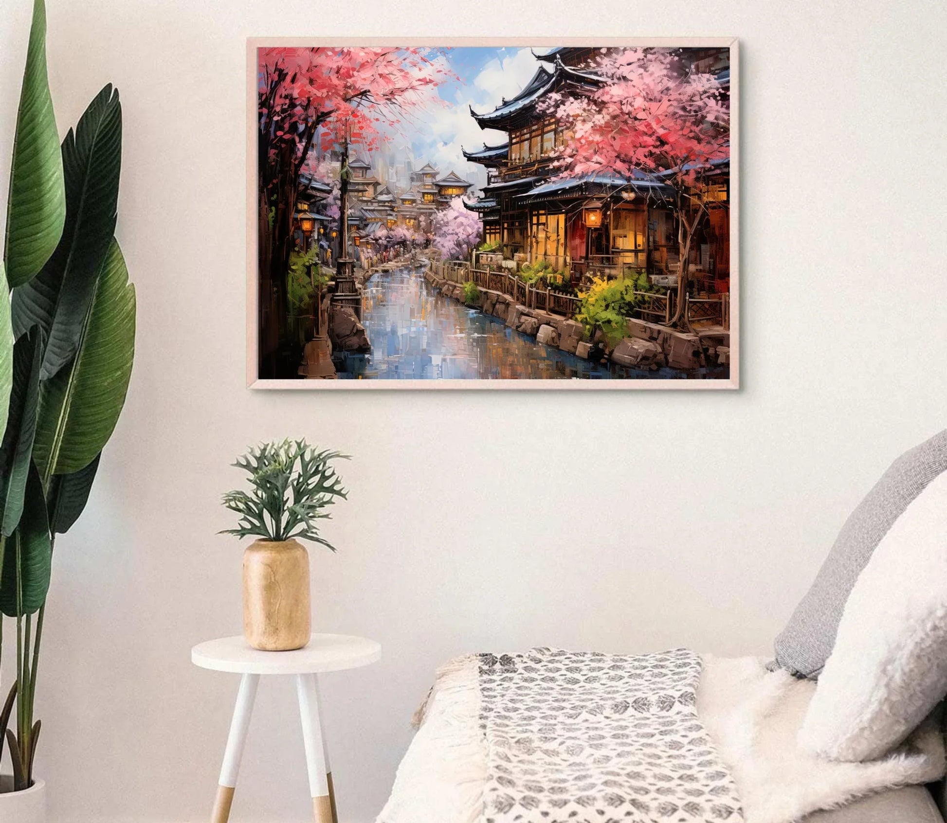 Kyoto Wall Art, Large Canvas Print, Kyoto Poster, Kyoto Painting, Kyoto city Print, Japan Travel Art, Japanese Gift, Japanese Painting Wall Art – Canvas Print