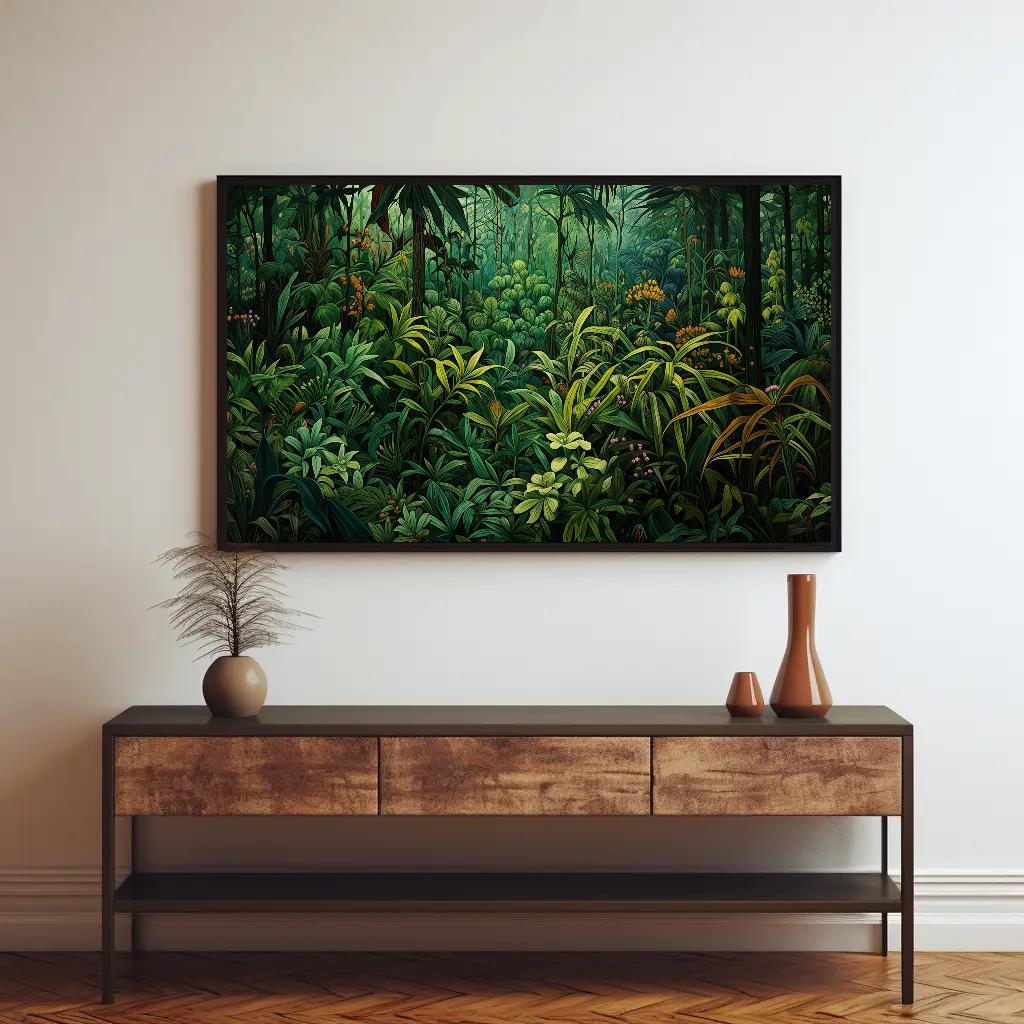 Tropical Jungle Canvas Wall Art - Green Forest and Nature Inspired Wall Decor - Ready to Hang Landscape Print for Home Decor Wall Art – Canvas Print