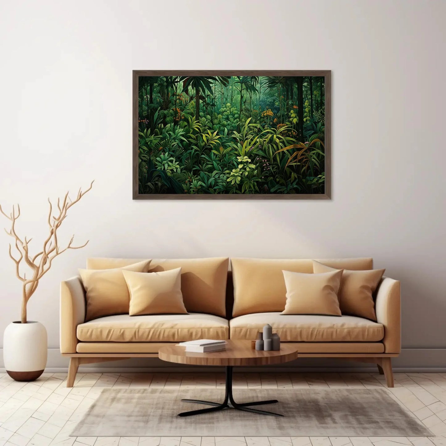 Tropical Jungle Canvas Wall Art - Green Forest and Nature Inspired Wall Decor - Ready to Hang Landscape Print for Home Decor Wall Art – Canvas Print
