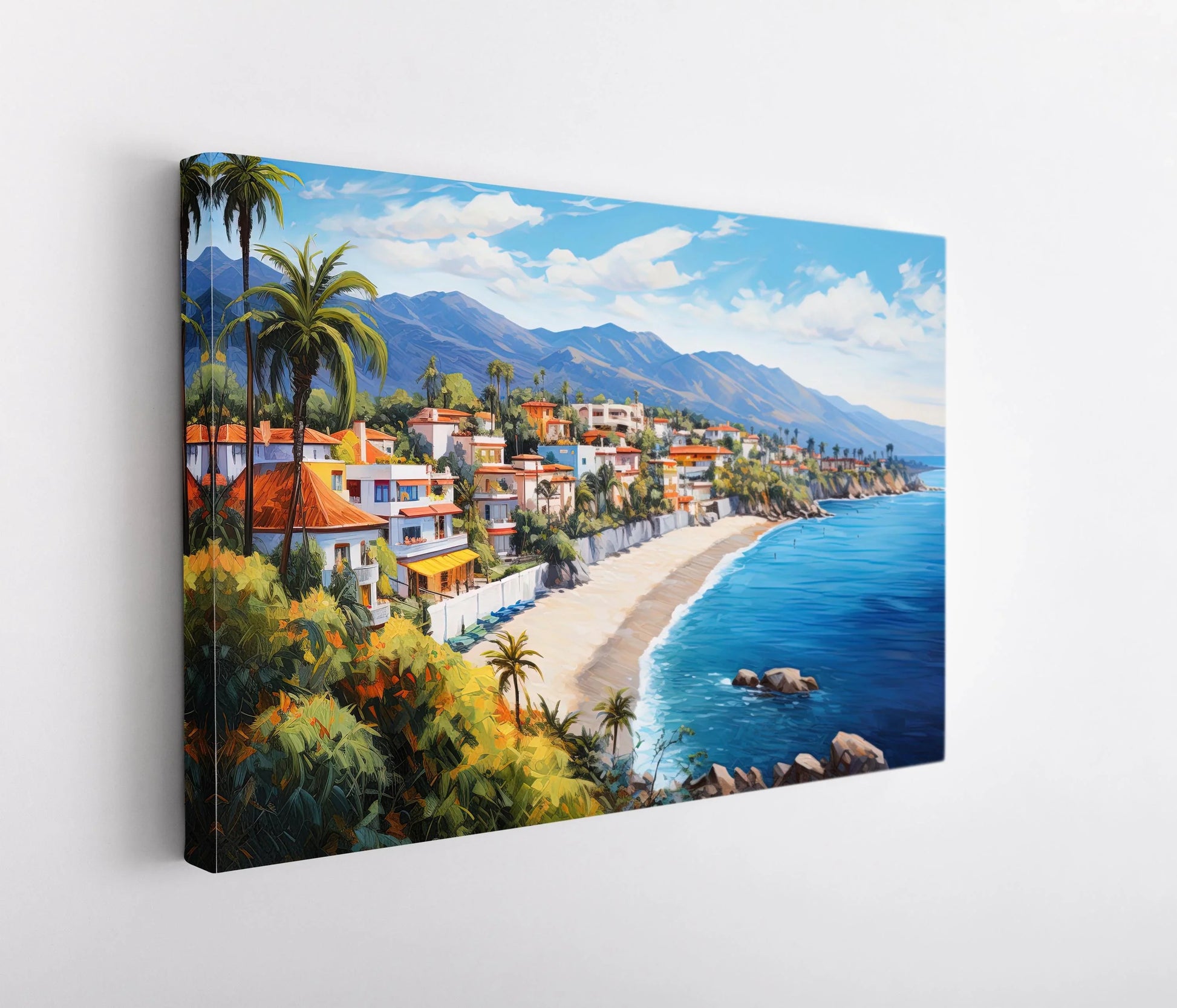 Puerto Vallarta Wall Art, Large Canvas Print, Puerto Vallarta Poster, Puerto Vallarta Painting, Puerto Vallarta art, Mexico Art Mexican Gift Wall Art – Canvas Print