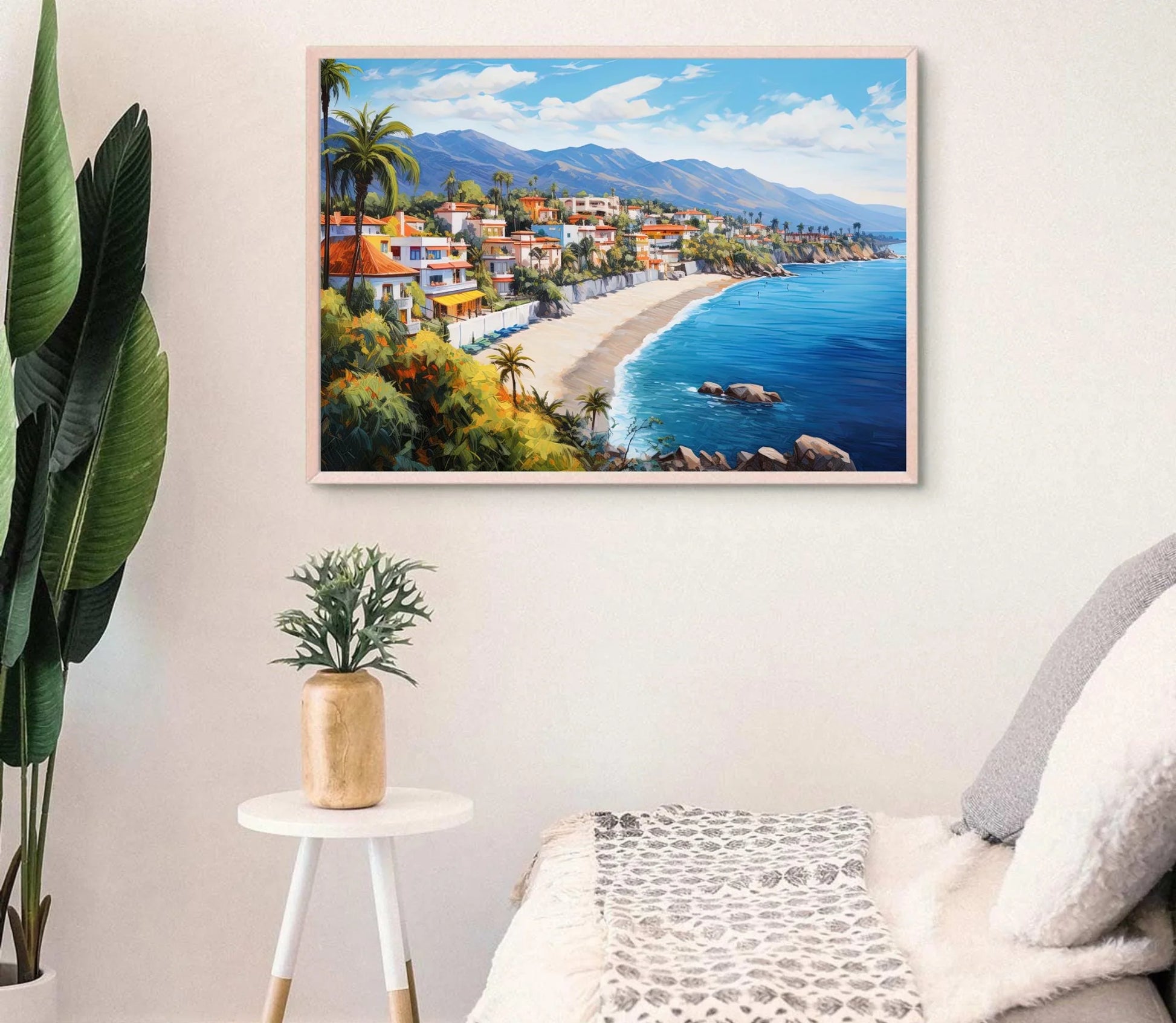 Puerto Vallarta Wall Art, Large Canvas Print, Puerto Vallarta Poster, Puerto Vallarta Painting, Puerto Vallarta art, Mexico Art Mexican Gift Wall Art – Canvas Print
