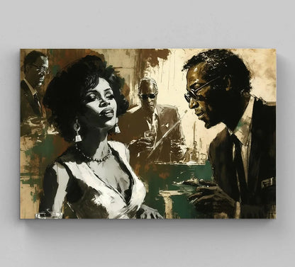 African Wall Art - Abstract Wall Art - African Women Art - Jazz Canvas Art - Framed Canvas - Black Art - African American Art, Abstract art Wall Art – Canvas Print