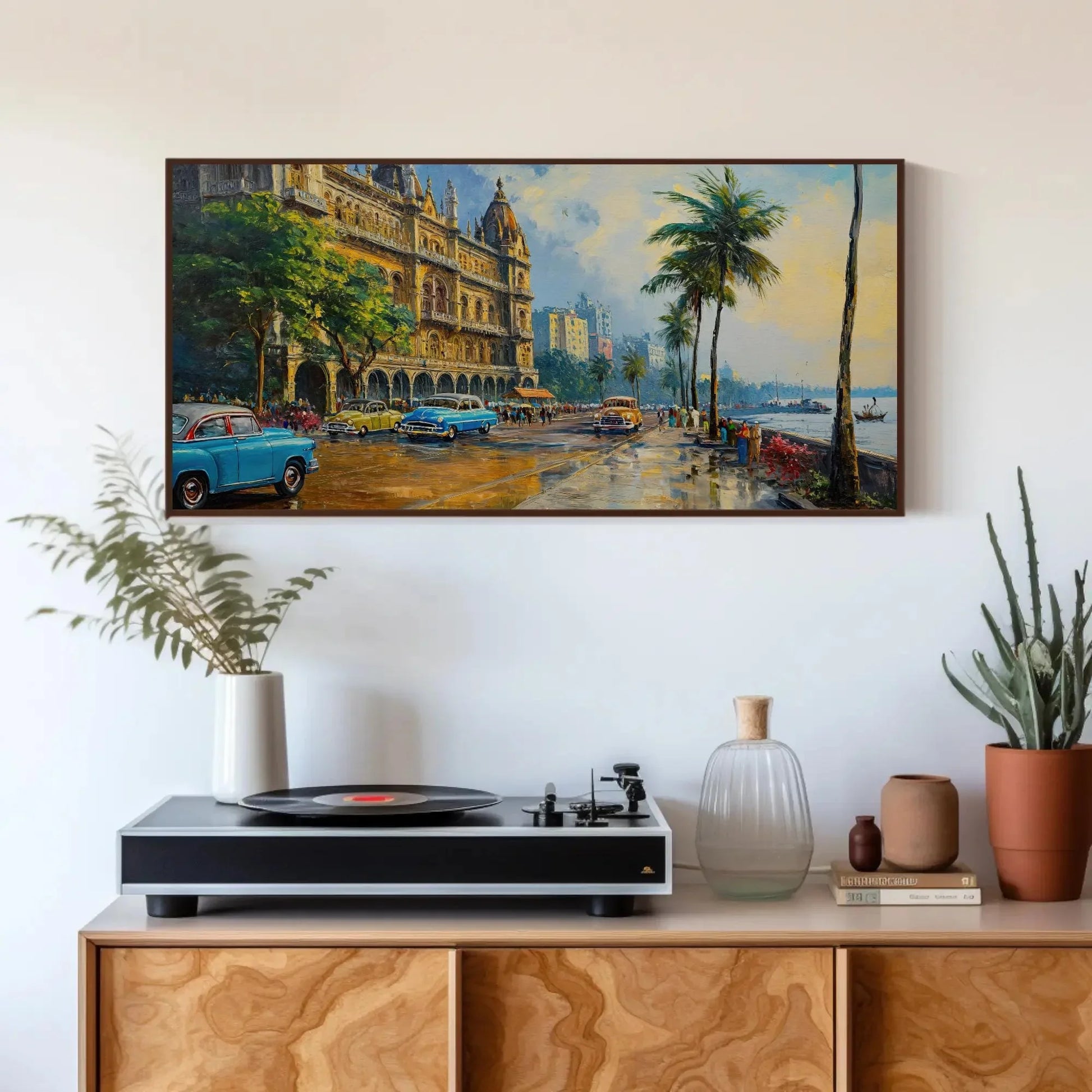Mumbai Costal Canvas Print, Mumbai Painting, Indian Wall Decor, Bombay Painting, Over the bed decor, Ready To Hang Wall Art – Canvas Print