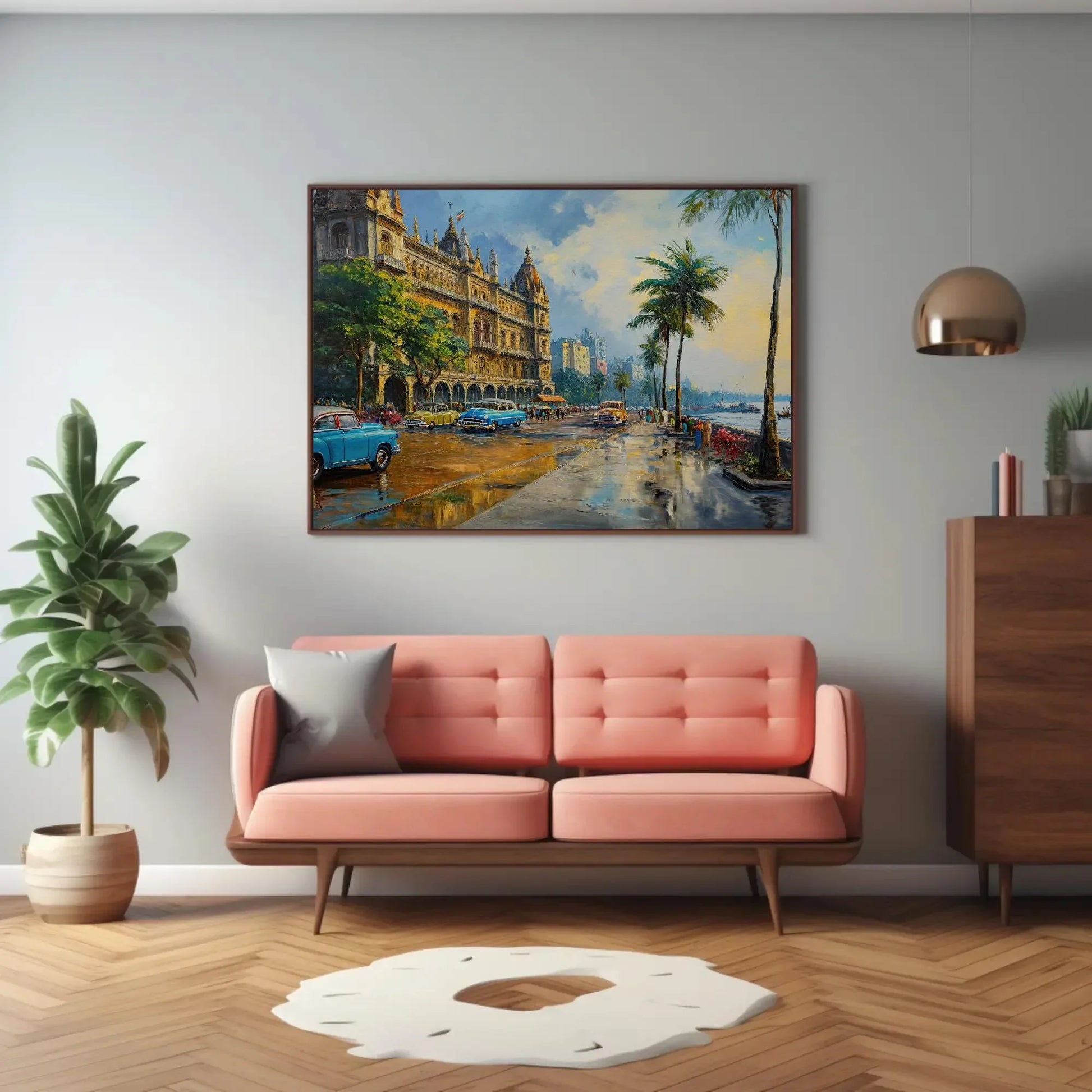 Mumbai Costal Canvas Print, Mumbai Painting, Indian Wall Decor, Bombay Painting, Over the bed decor, Ready To Hang Wall Art – Canvas Print
