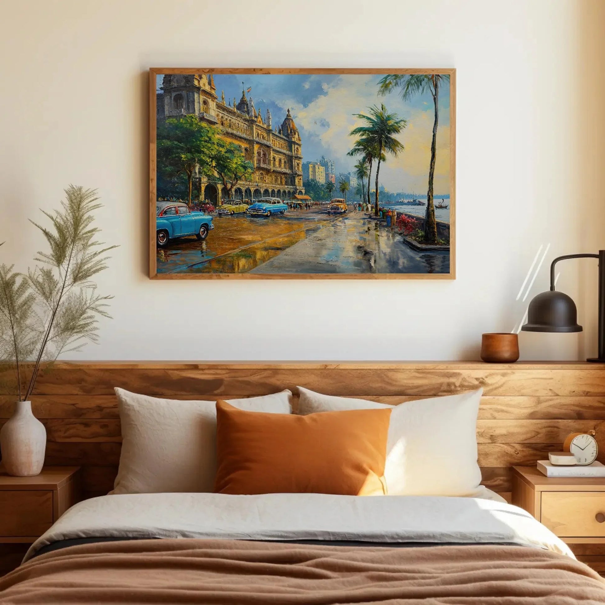 Mumbai Costal Canvas Print, Mumbai Painting, Indian Wall Decor, Bombay Painting, Over the bed decor, Ready To Hang Wall Art – Canvas Print