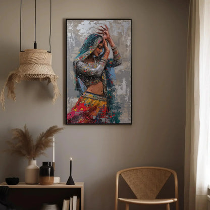 Rajasthani Woman Canvas Print - Indian Woman Art - Indian Painting for Wall Decor Ready to Hang - Housewarming Gift - Living Room Art Gift Wall Art – Canvas Print