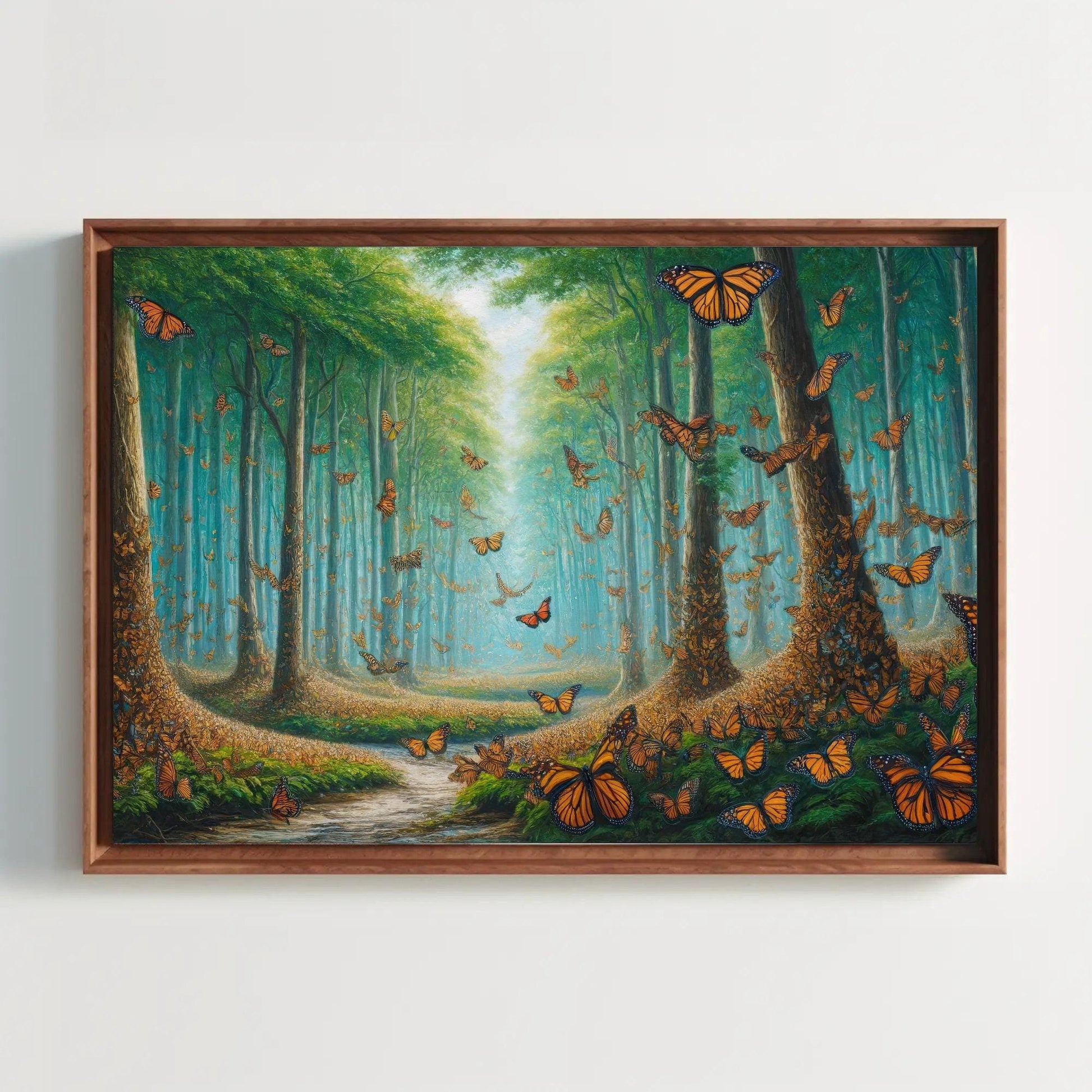 Monarch Butterfly Biosphere Reserve Canvas Painting, Mexico Framed Print, Mexican Nature Art, Ideal for Living Room, Bedroom, Office Decor Wall Art – Canvas Print