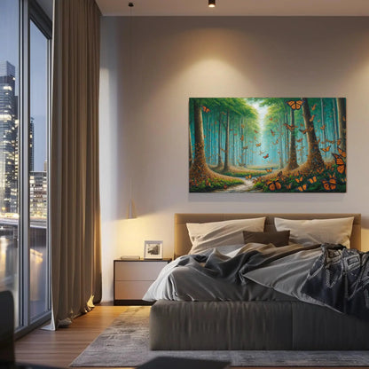 Monarch Butterfly Biosphere Reserve Canvas Painting, Mexico Framed Print, Mexican Nature Art, Ideal for Living Room, Bedroom, Office Decor Wall Art – Canvas Print
