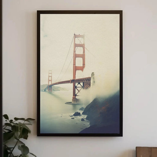 Golden Gate Vintage Large Canvas Print, Bridge Photography, San Francisco Bridge, Golden Gate Vertical Art, Ready To Hang Wall Art – Canvas Print