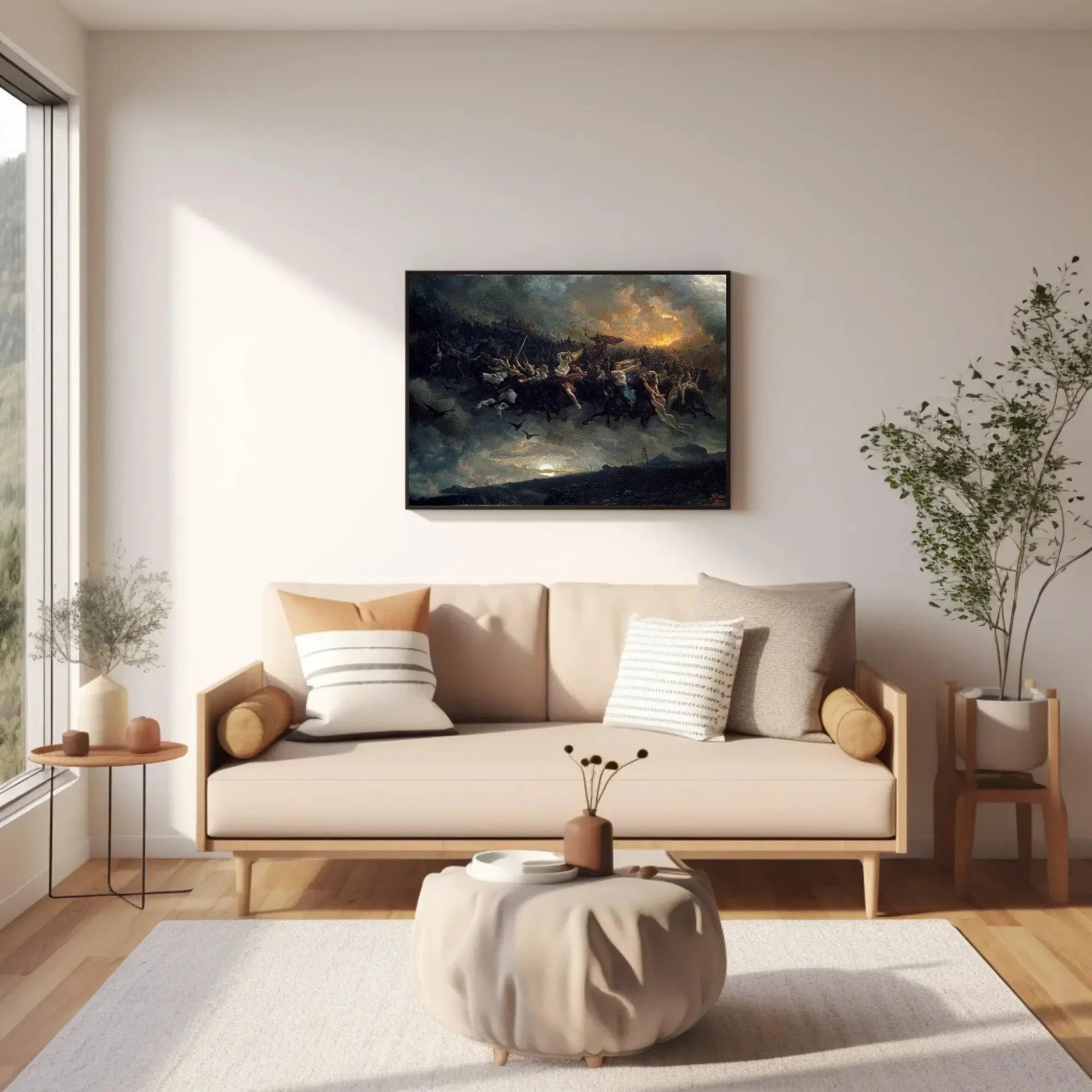 High Quality Print The Wild Hunt Of Odin, Western Wall Decor, The Wild Hunt Of Odin Large Canvas Decor, Norse Mythology Art, Ready To Hang Wall Art – Canvas Print