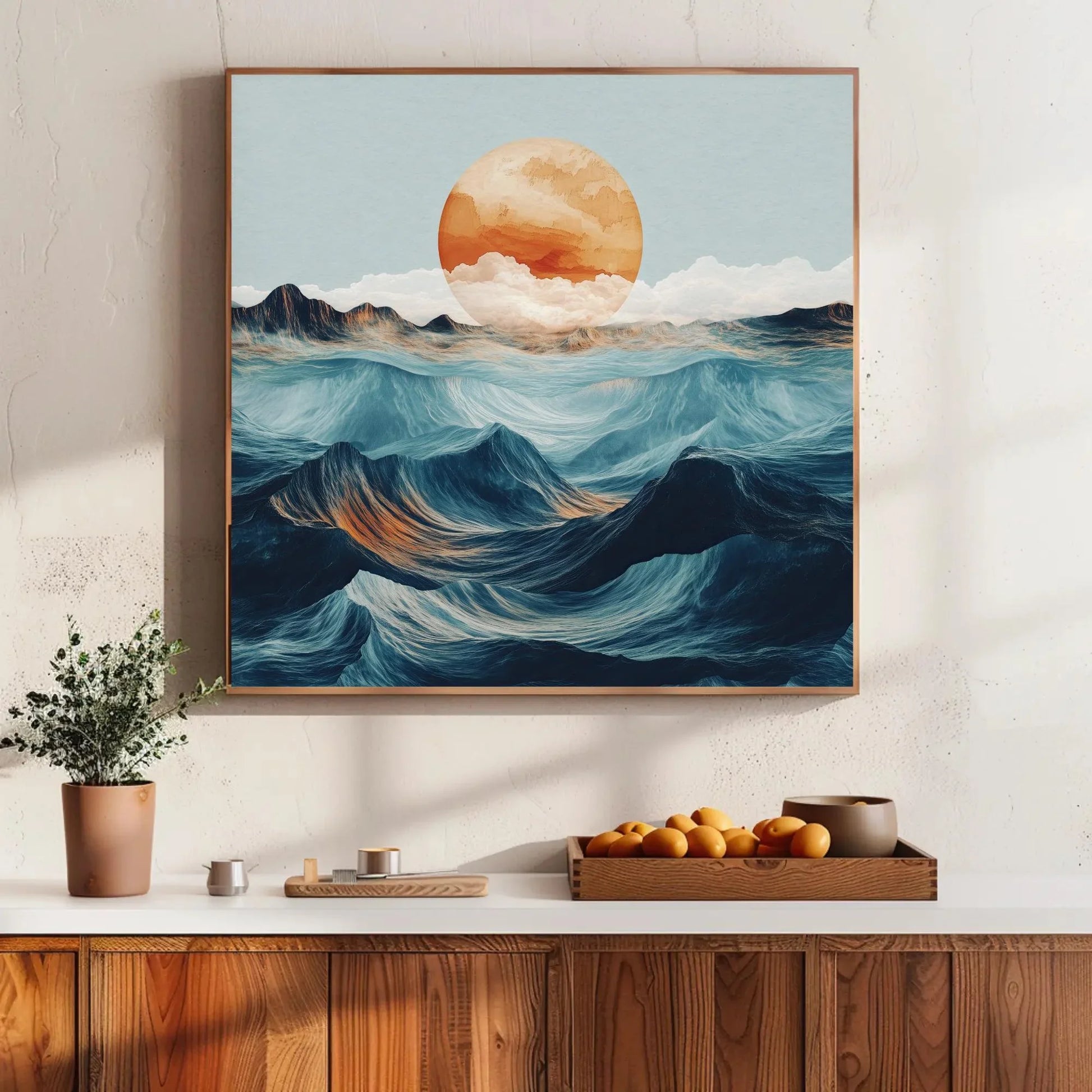 Ocean Nature Canvas Print - Serene Coastal Wall Art - Framed Beach and Ocean-Inspired Decor for Living Room or Bedroom, Ready to Hang Wall Art – Canvas Print
