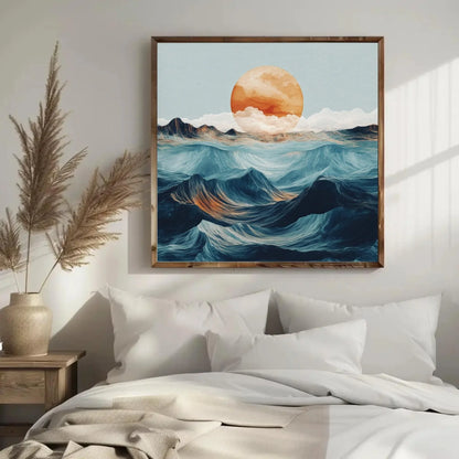 Ocean Nature Canvas Print - Serene Coastal Wall Art - Framed Beach and Ocean-Inspired Decor for Living Room or Bedroom, Ready to Hang Wall Art – Canvas Print