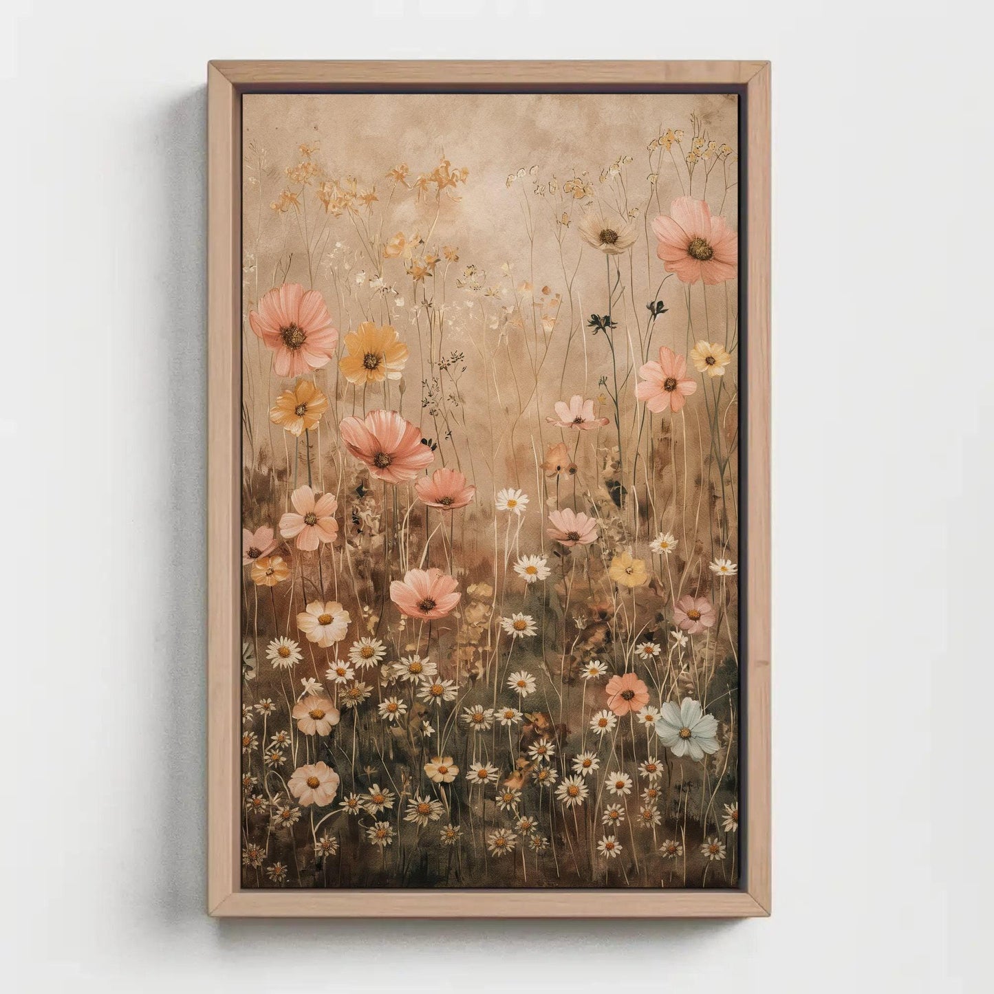 Wildflowers Pastels Canvas Print, Botanical Wall Art, Elegant Floral Decor for Nature Lovers, Premium Canvas Print for Serene Home Ambiance Wall Art – Canvas Print