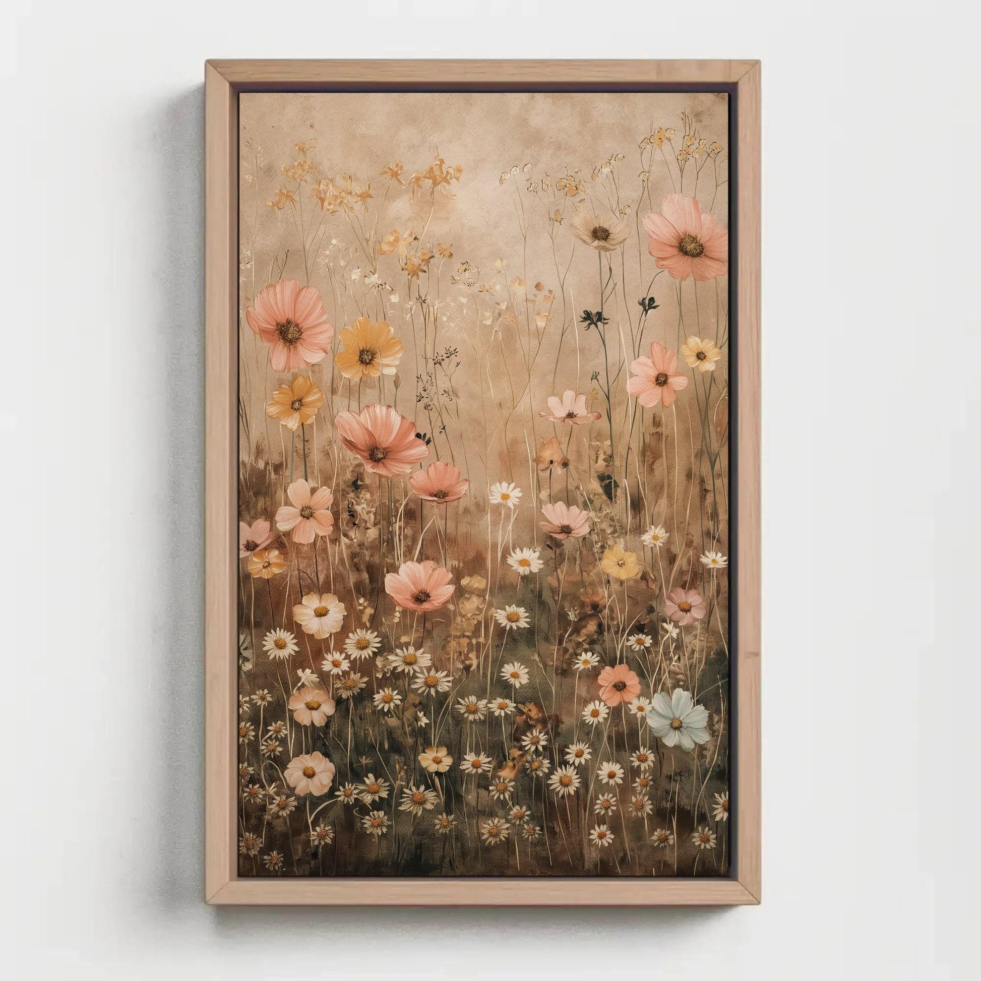 Wildflowers Pastels Canvas Print, Botanical Wall Art, Elegant Floral Decor for Nature Lovers, Premium Canvas Print for Serene Home Ambiance Wall Art – Canvas Print