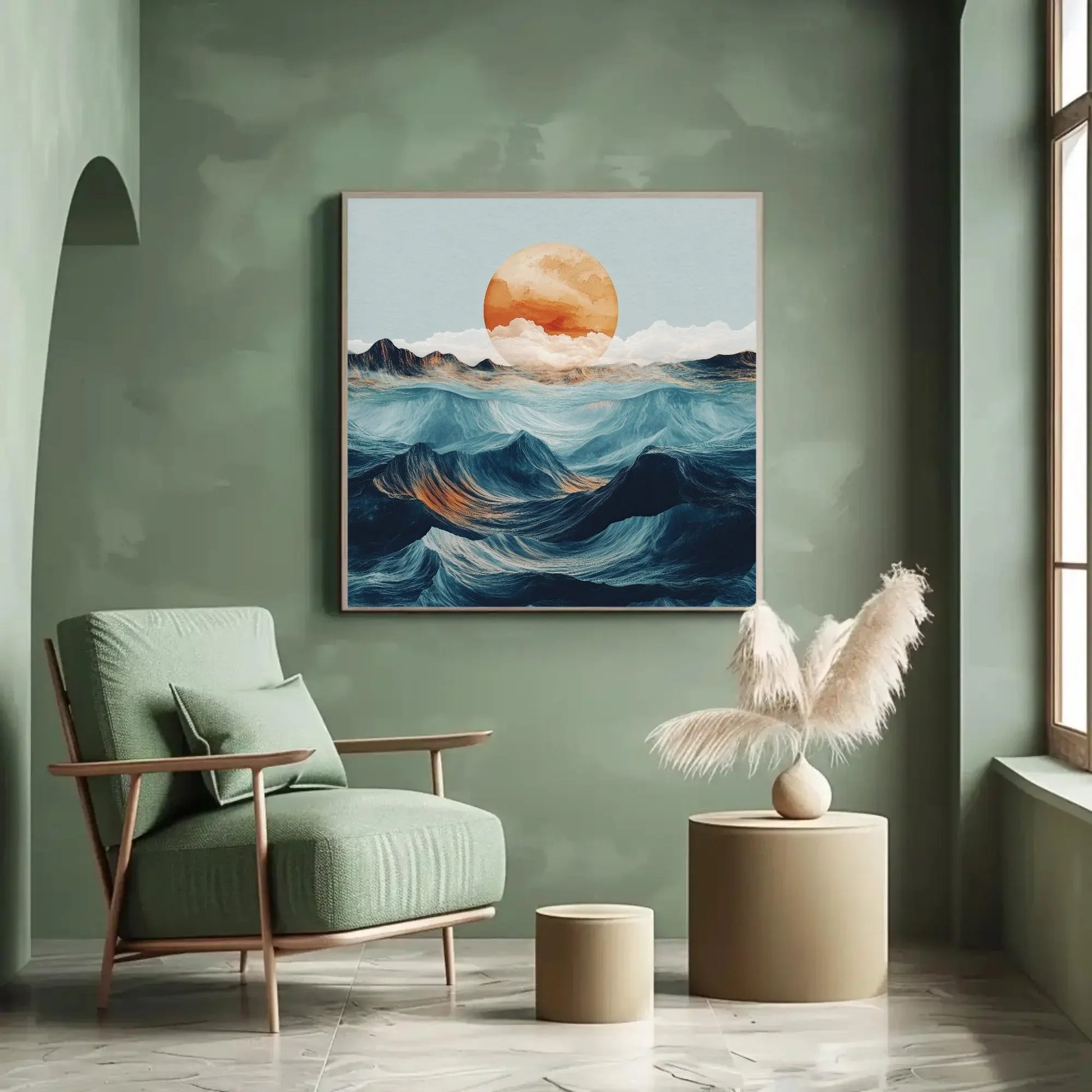 Ocean Nature Canvas Print - Serene Coastal Wall Art - Framed Beach and Ocean-Inspired Decor for Living Room or Bedroom, Ready to Hang Wall Art – Canvas Print