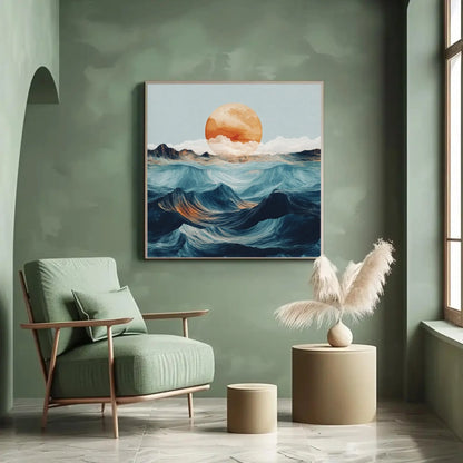 Ocean Nature Canvas Print - Serene Coastal Wall Art - Framed Beach and Ocean-Inspired Decor for Living Room or Bedroom, Ready to Hang Wall Art – Canvas Print