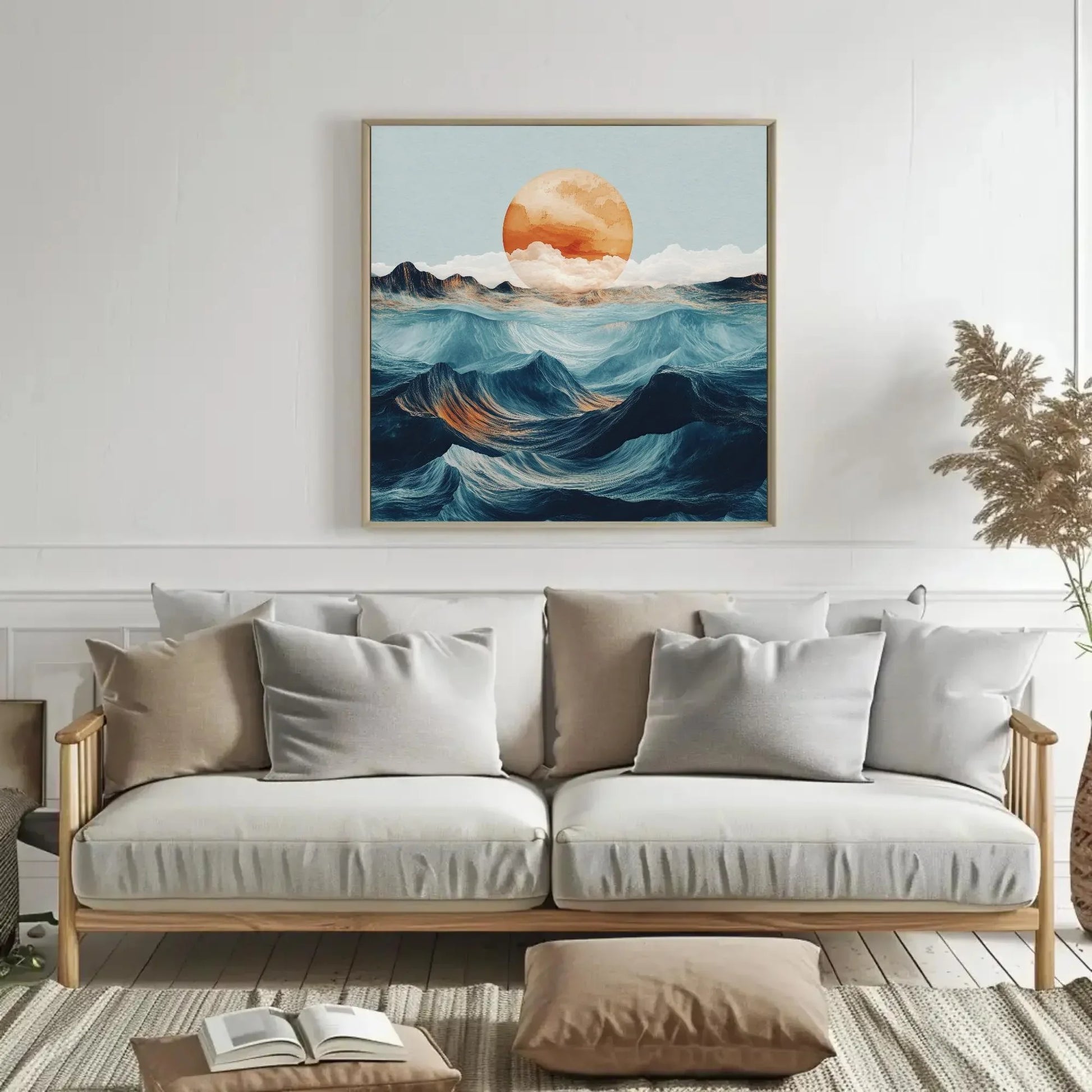 Ocean Nature Canvas Print - Serene Coastal Wall Art - Framed Beach and Ocean-Inspired Decor for Living Room or Bedroom, Ready to Hang Wall Art – Canvas Print