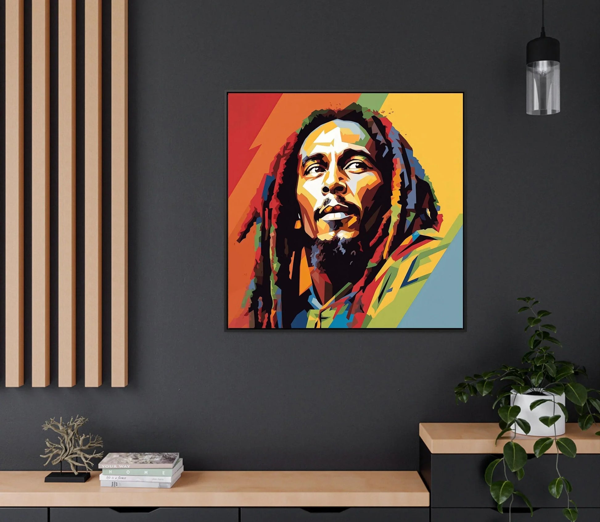 Bob Marley Pop Art Canvas, Bob Marley Framed Print, Bob Marley Wall Art, Bob Marley Poster, Modern Art, Ready to Hang, Home Decor Wall Art – Canvas Print