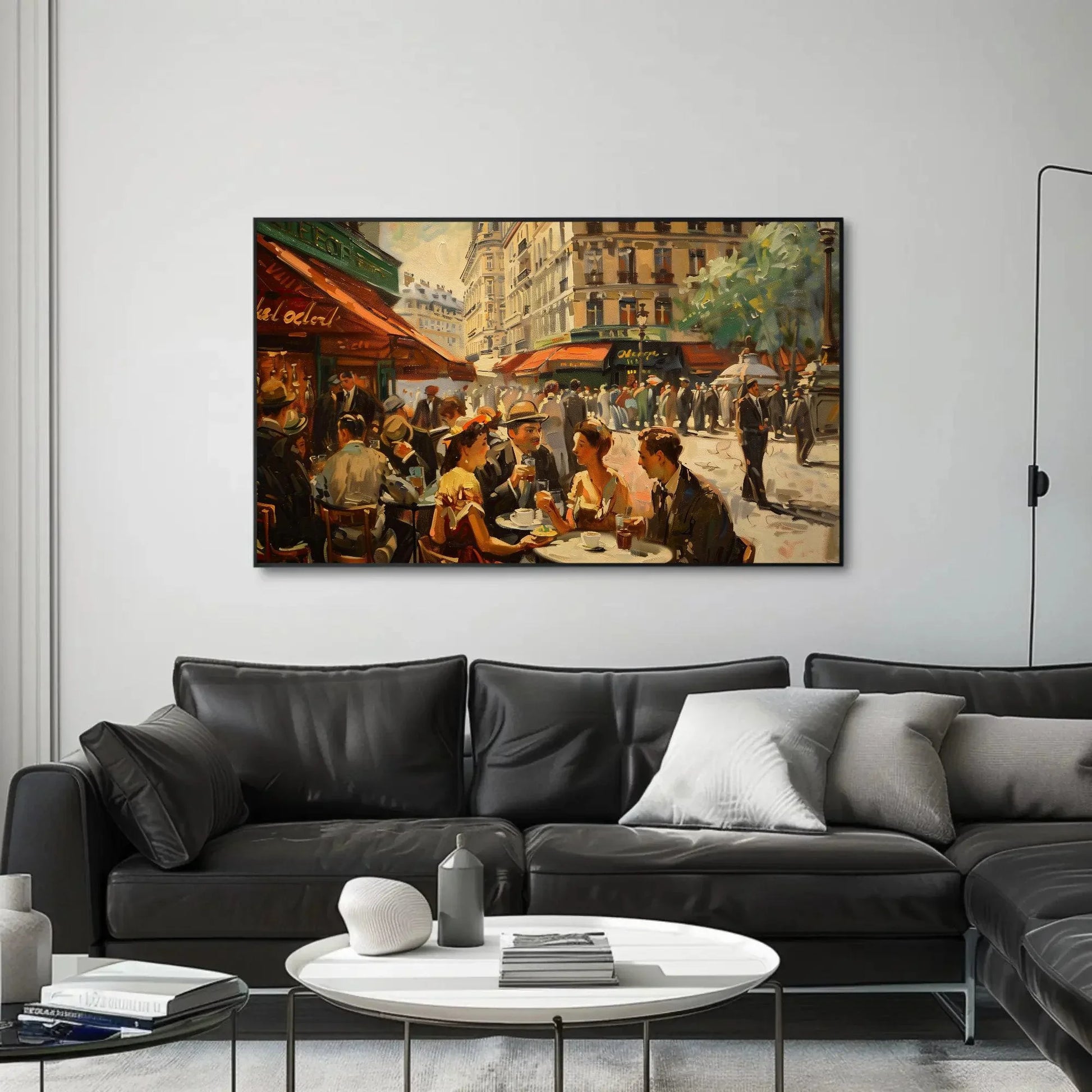 Cafe of Paris Print, Paris Framed Canvas Wall Art, Paris Painting, Street of Paris, France Wall Art, European Wall Decor, Ready To Hang Wall Art – Canvas Print