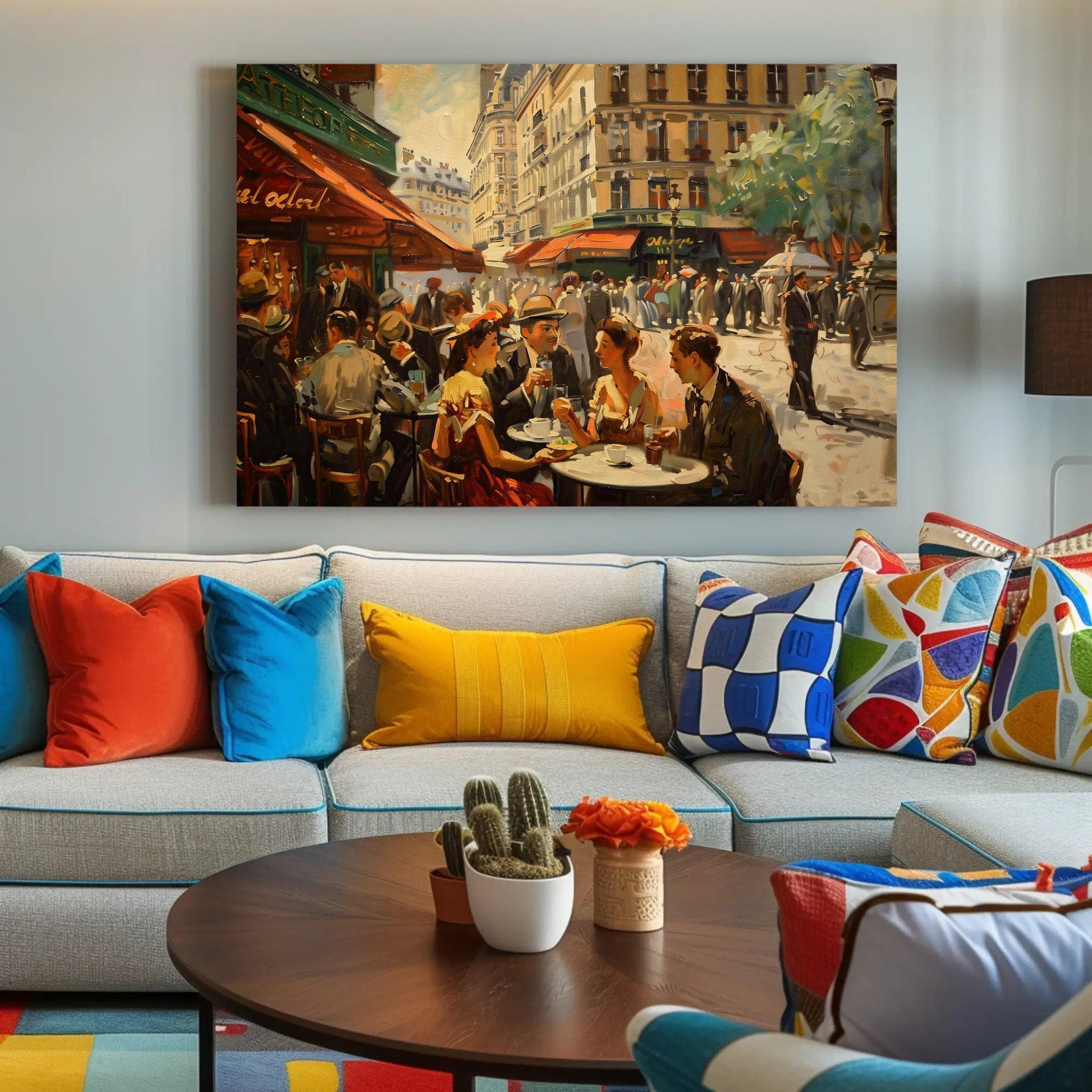 Cafe of Paris Print, Paris Framed Canvas Wall Art, Paris Painting, Street of Paris, France Wall Art, European Wall Decor, Ready To Hang Wall Art – Canvas Print