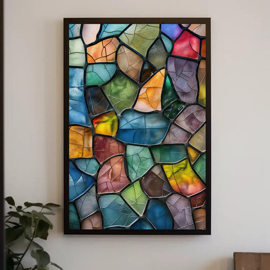 Stained Glass Colorful Canvas Print, Stained Glass Wall Art, Christian Wall Decor, Framed Canvas, Colorful Glass Print, Window Wall Art Wall Art – Canvas Print