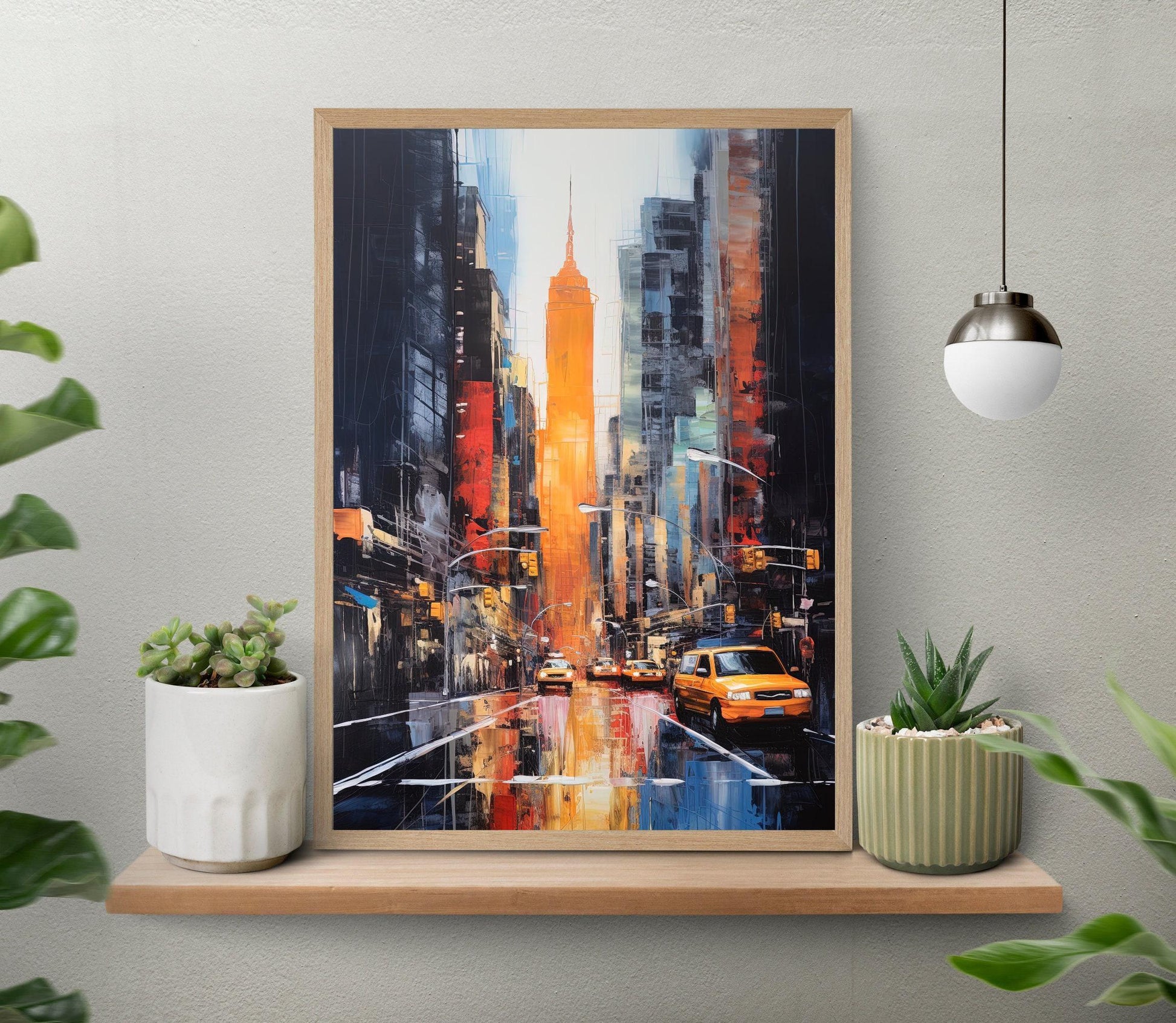 New York Wall Art New York Canvas and Poster Print New York Art New York City Poster Print New York Oil Painting Wall Decor Wall Art – Canvas Print