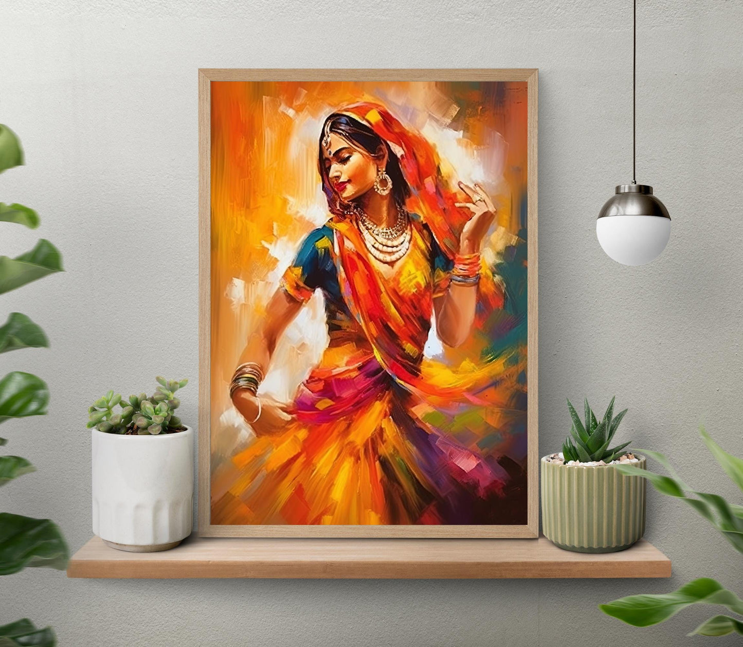Indian Folk Dance Art - Colorful Woman Painting | Museum Grade Canvas Print - Antarmada