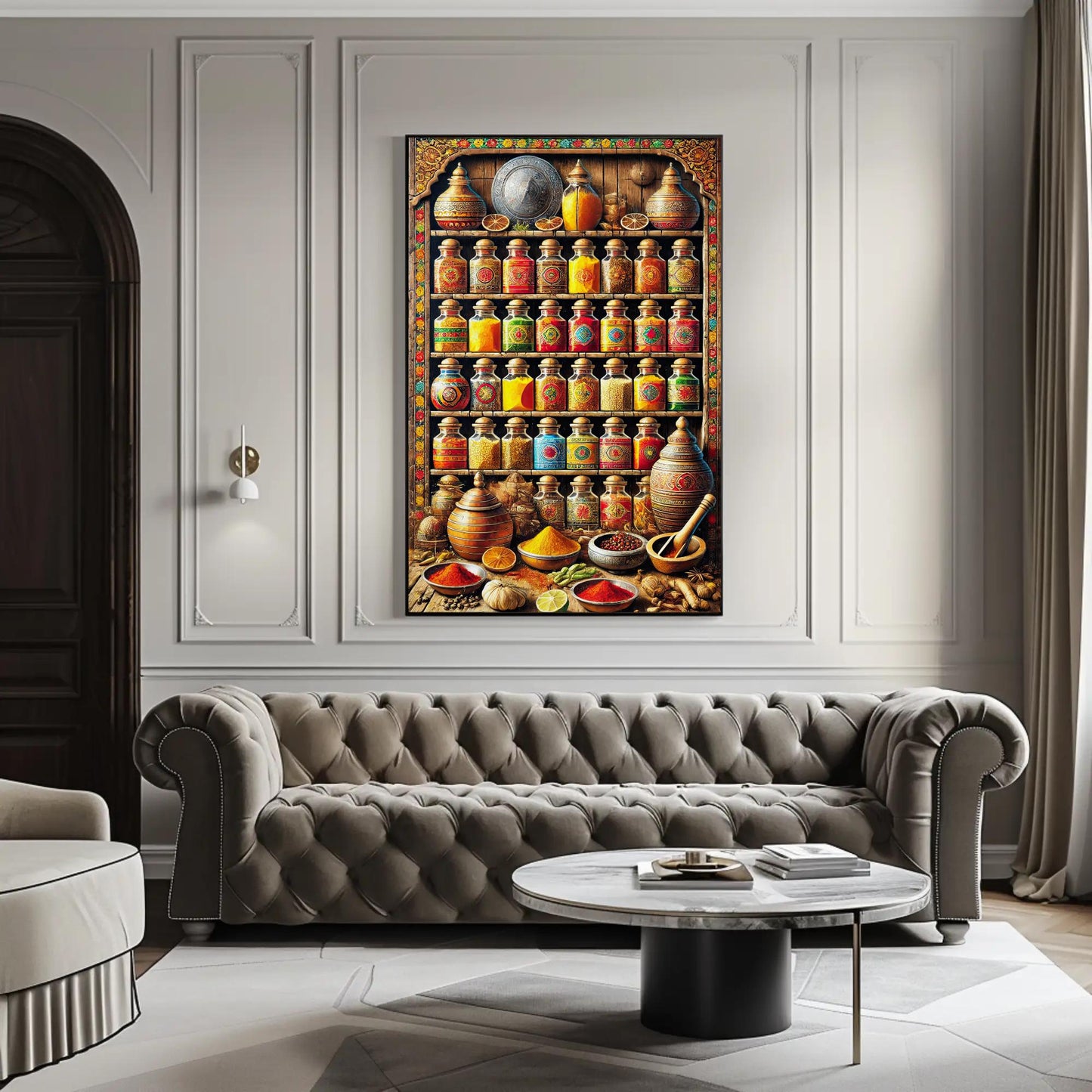 Indian Spices Canvas Print - Framed Kitchen Wall Art | Ready to Hang - Antarmada