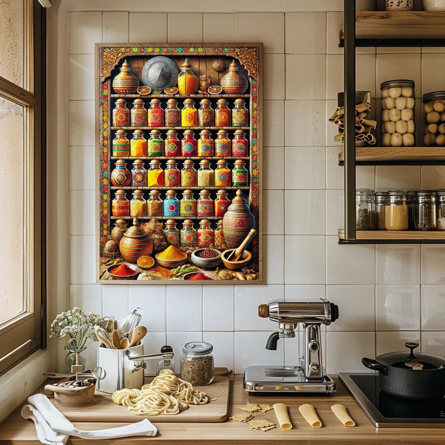 Indian Spices Canvas Print - Framed Kitchen Wall Art | Ready to Hang - Antarmada