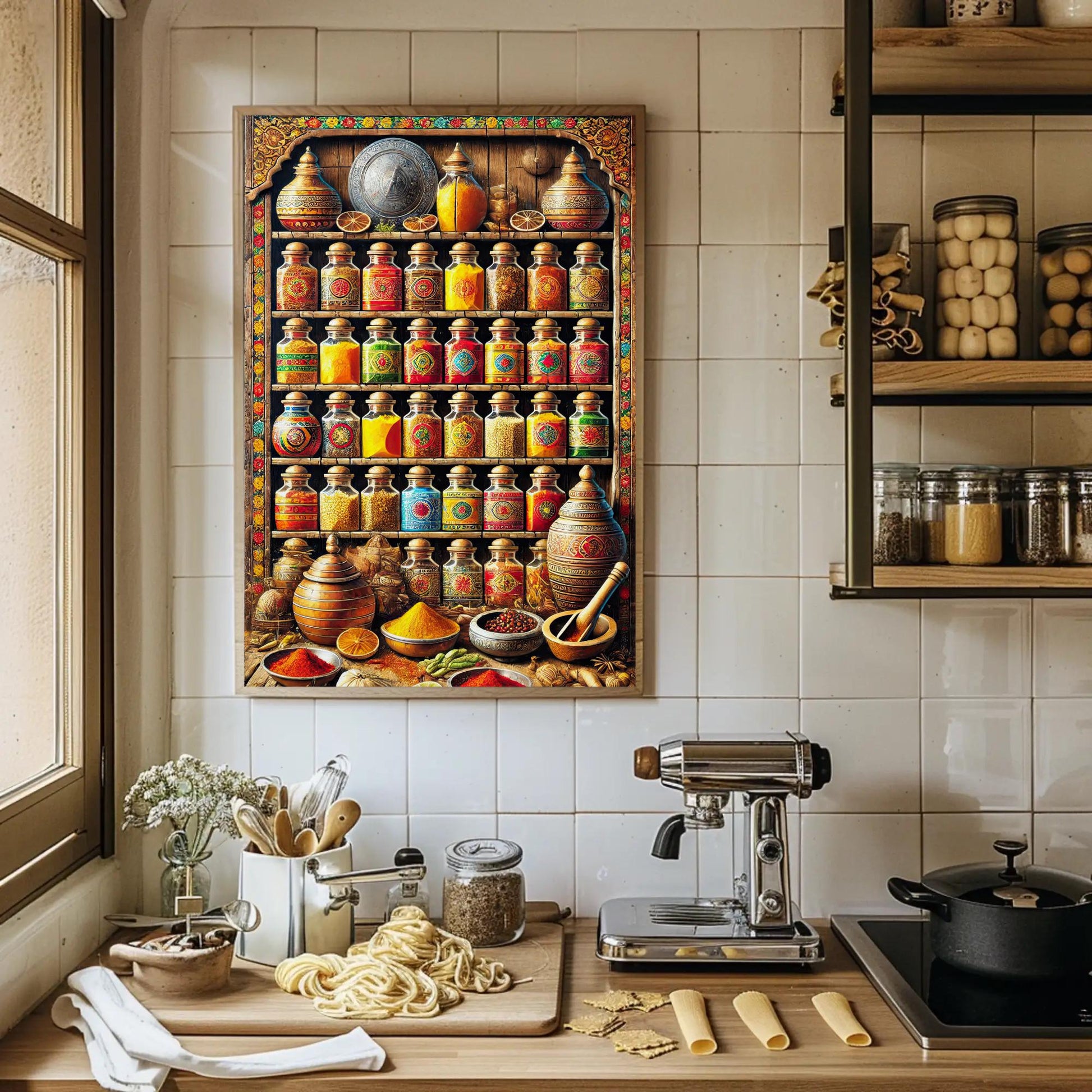 Indian Spices Canvas Print - Framed Kitchen Wall Art | Ready to Hang - Antarmada