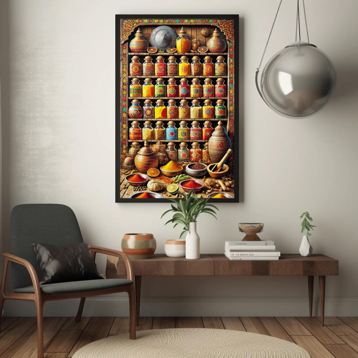 Indian Spices Canvas Print - Framed Kitchen Wall Art | Ready to Hang - Antarmada