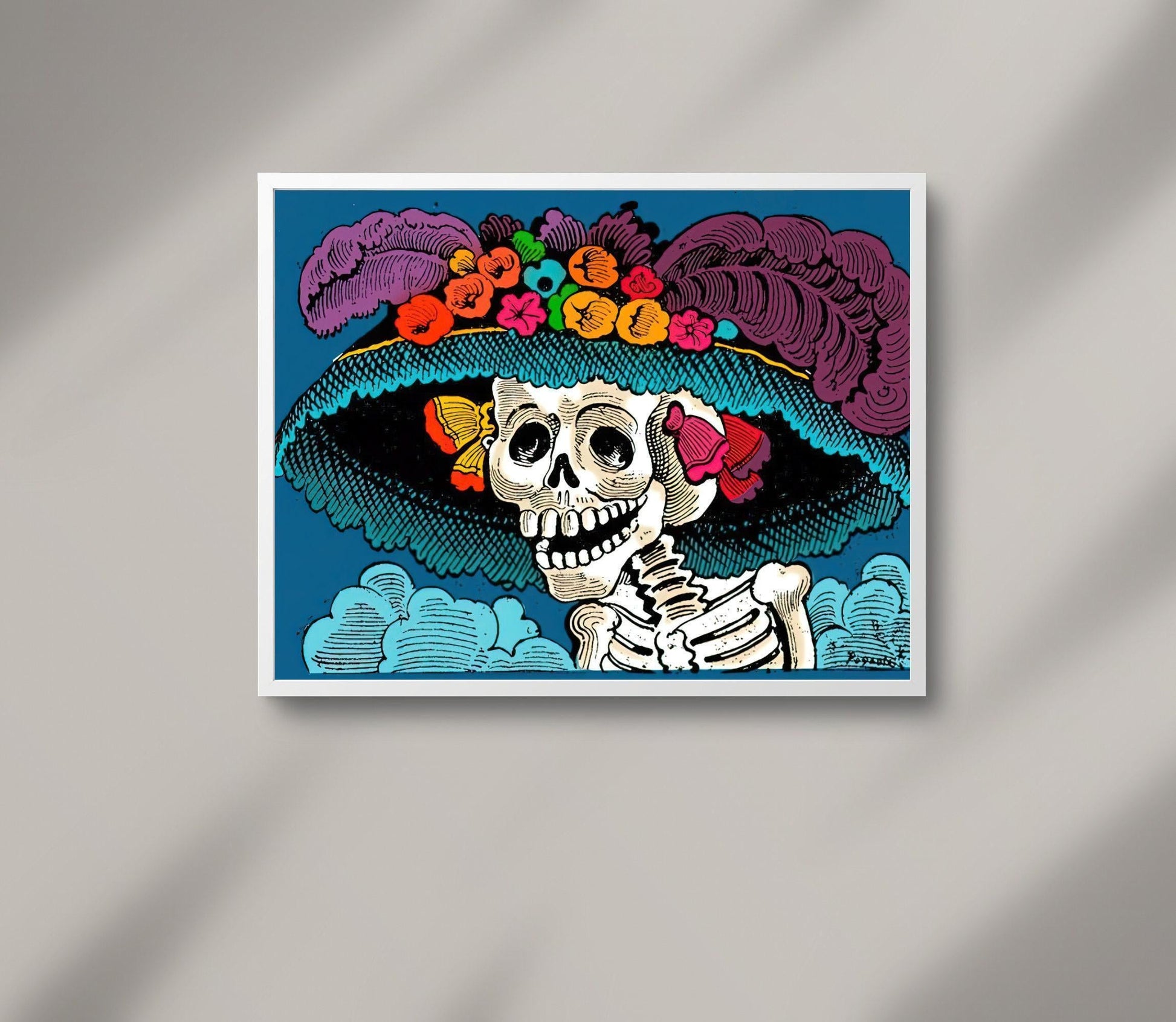 La Calavera Catrina Print – Premium Mexican Folk Art Canvas by José Guadalupe Posada - Antarmada