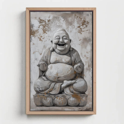 Laughing Buddha Canvas - Spiritual Wall Art | 24x36 Inch Abstract Canvas Print - Antarmada