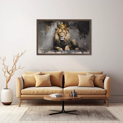 Lion King Canvas Art – Black Gold Canvas | Modern Lion Wall Art Print - Antarmada