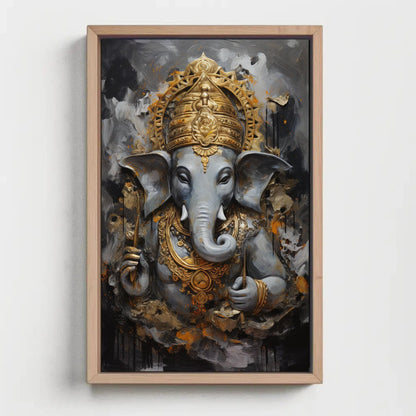 Lord Ganesh , Premium Hindu Home canvas wall art shown in a styled room (view 2)