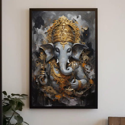 Lord Ganesh Canvas Print, Premium Hindu Home Decor Wall Art